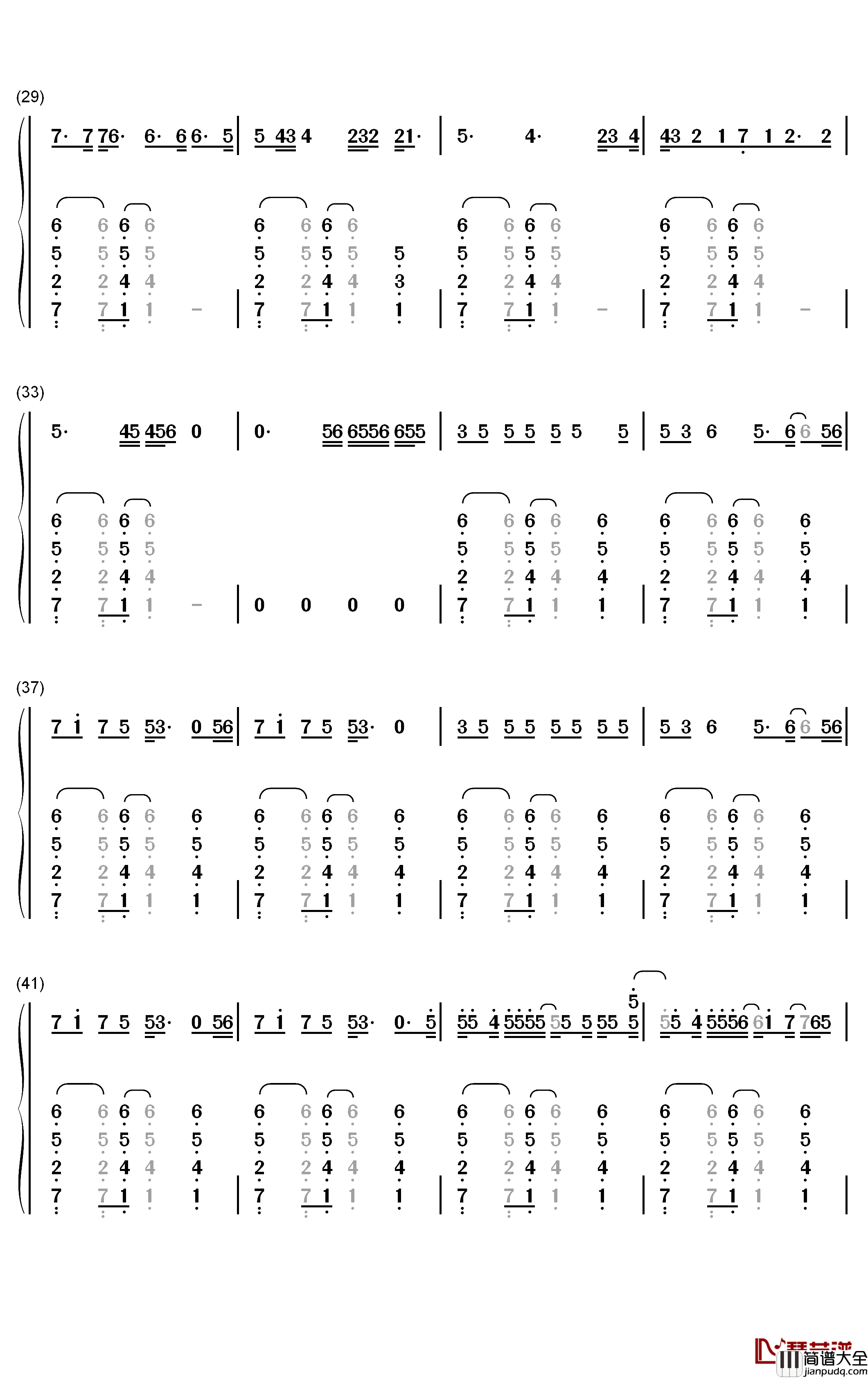 Girl_friend钢琴简谱_数字双手_Charlie_Puth