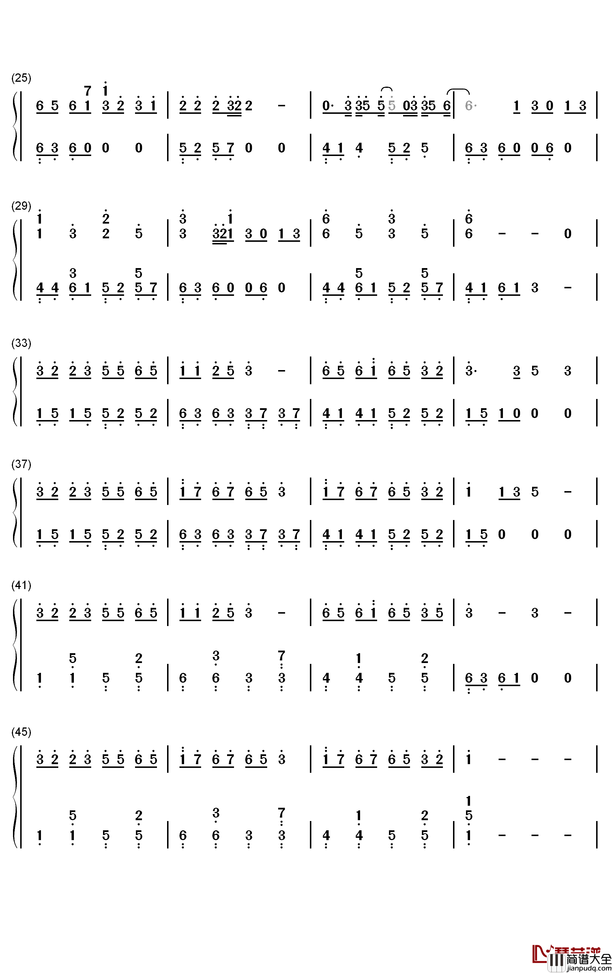 青花钢琴简谱_数字双手_周传雄