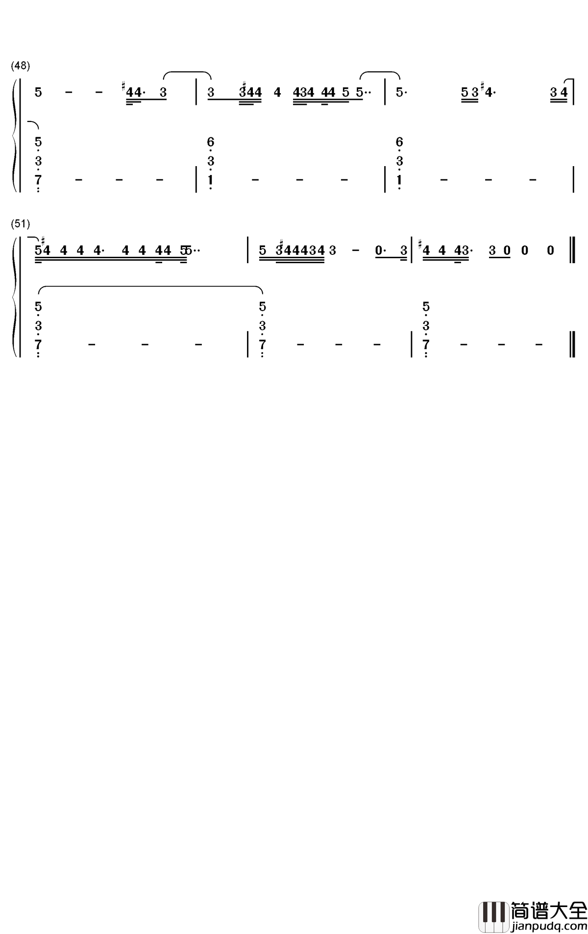 Not_My_Responsibility钢琴简谱_数字双手_Billie_Eilish