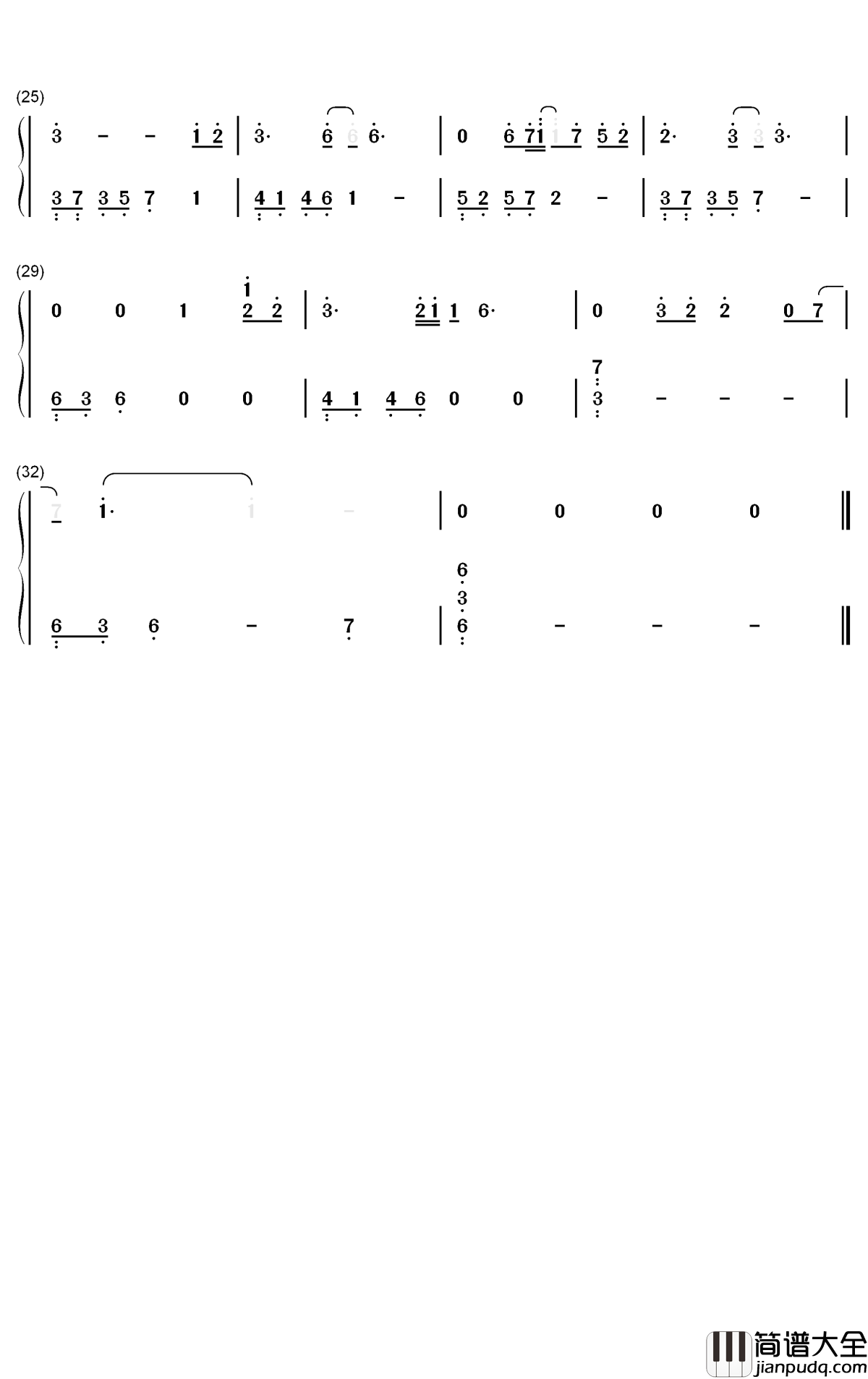 不忘钢琴简谱_数字双手_王一博
