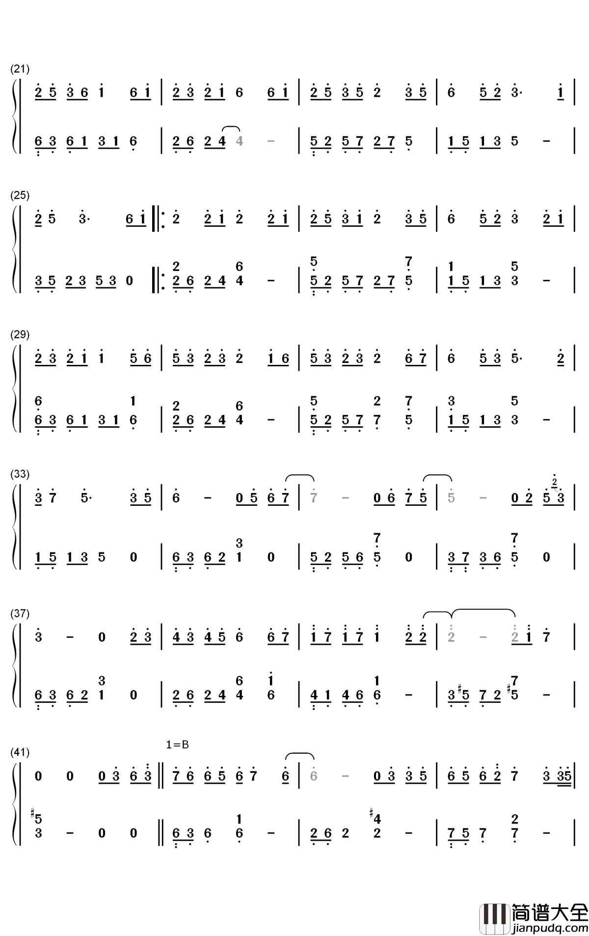 时光话钢琴简谱_数字双手_赵露思