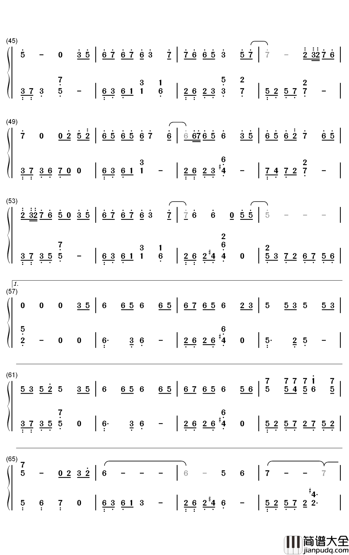 时光话钢琴简谱_数字双手_赵露思