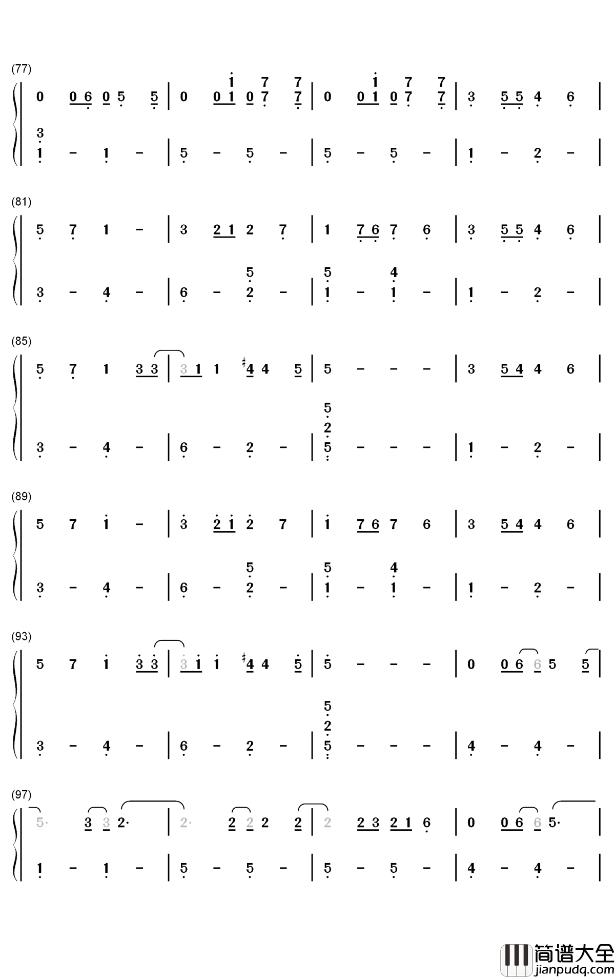 Sunflower_Vol_6钢琴简谱_数字双手_Harry_Styles