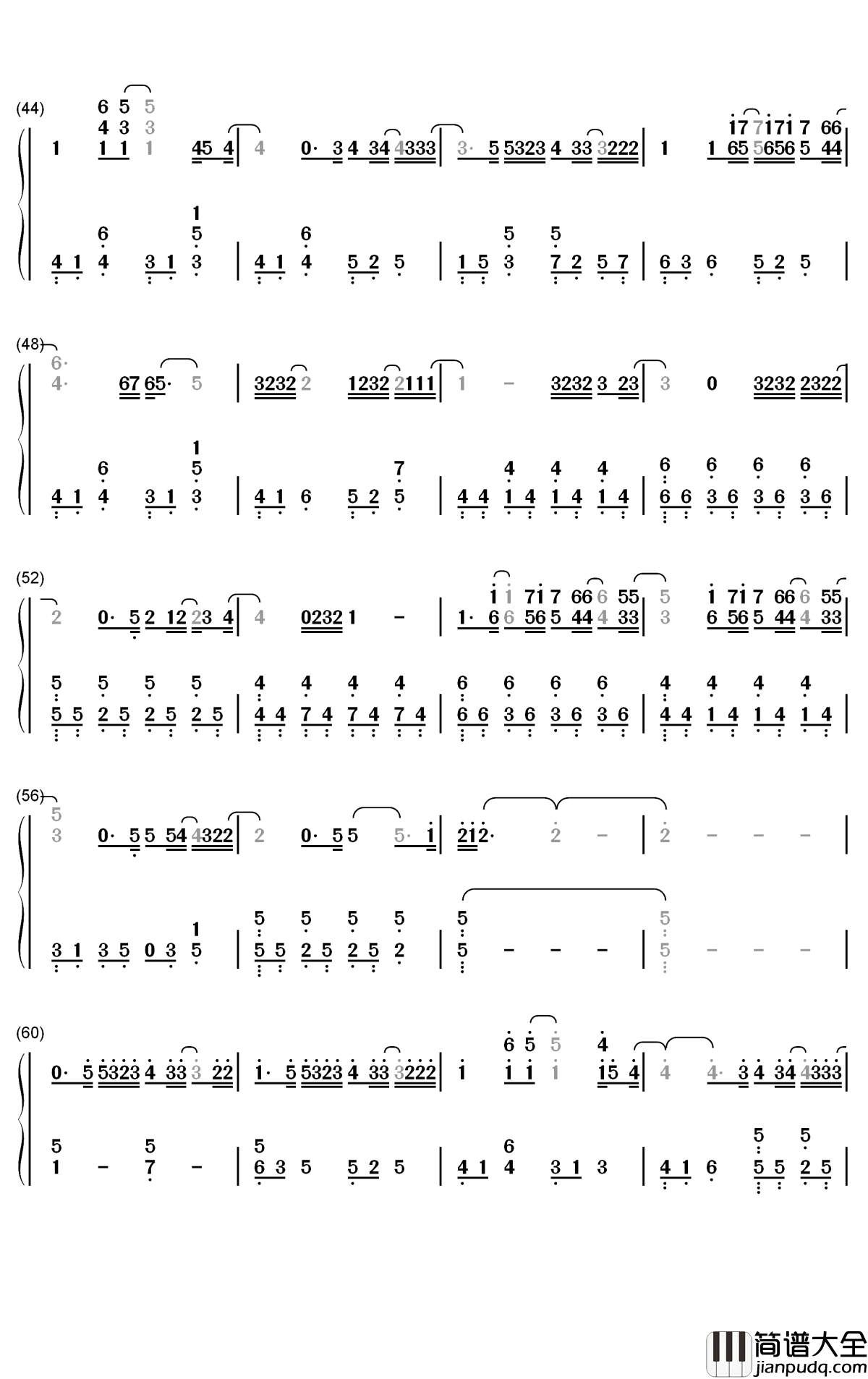 Flower钢琴简谱_数字双手_尹美莱