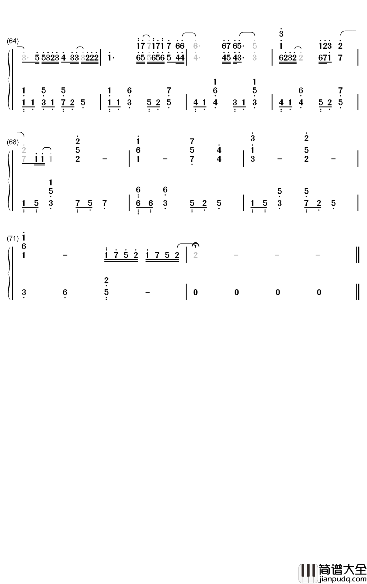 Flower钢琴简谱_数字双手_尹美莱