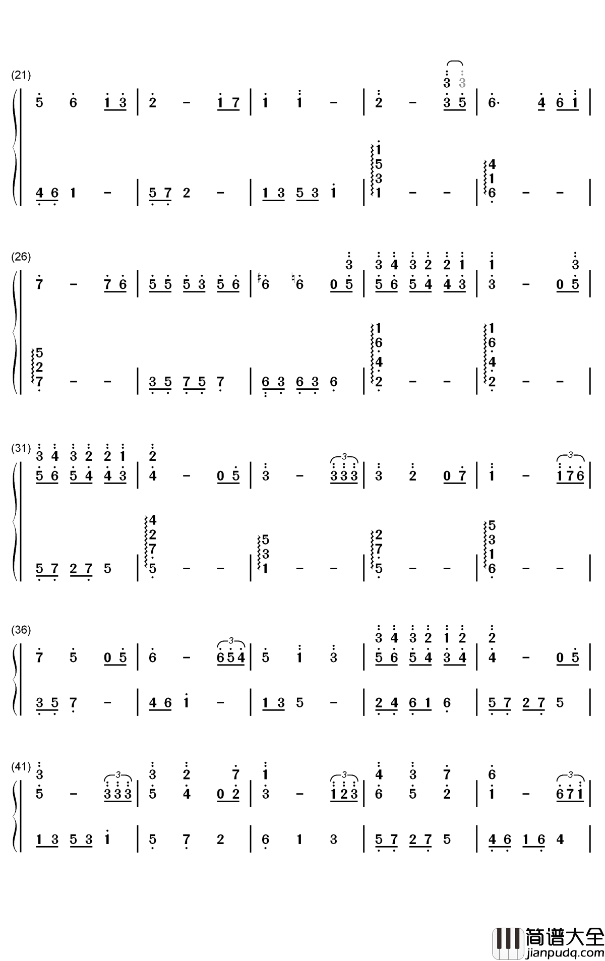 Give_You_My_Heart钢琴简谱_数字双手_IU