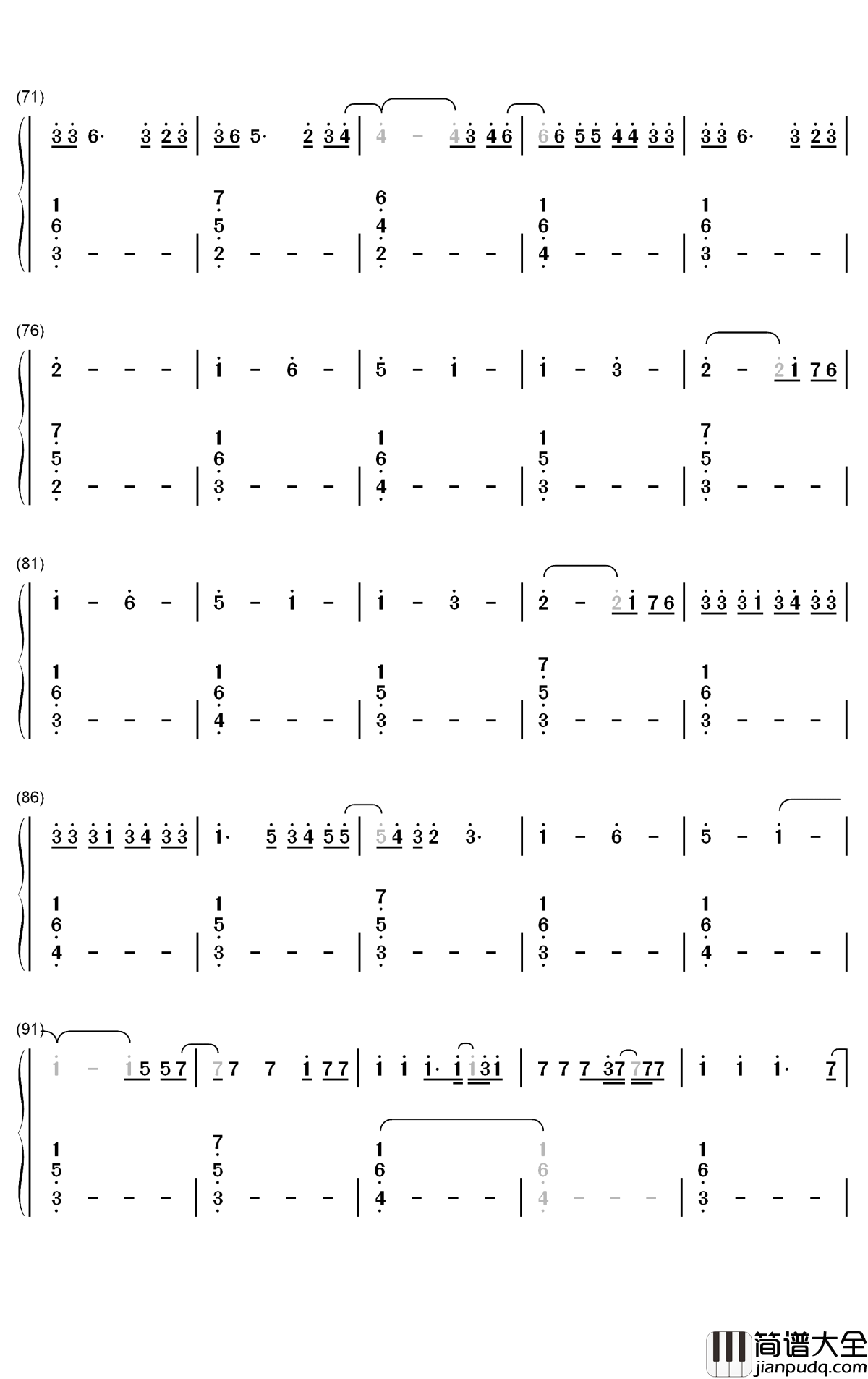 Sine_From_Above钢琴简谱_数字双手_Lady_Gaga_Elton_John