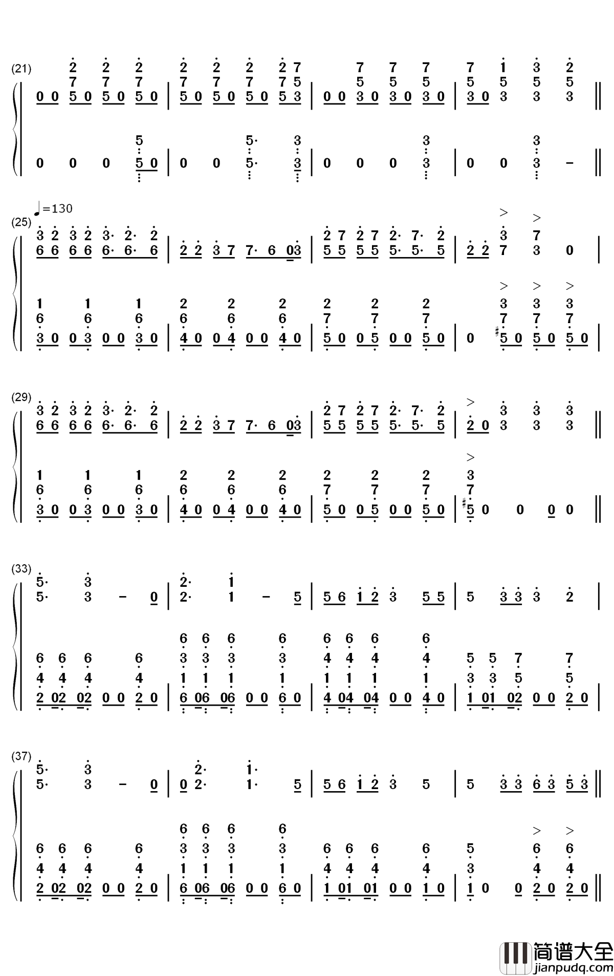 抖音最火英语歌曲串烧钢琴简谱_数字双手_Various_Artists