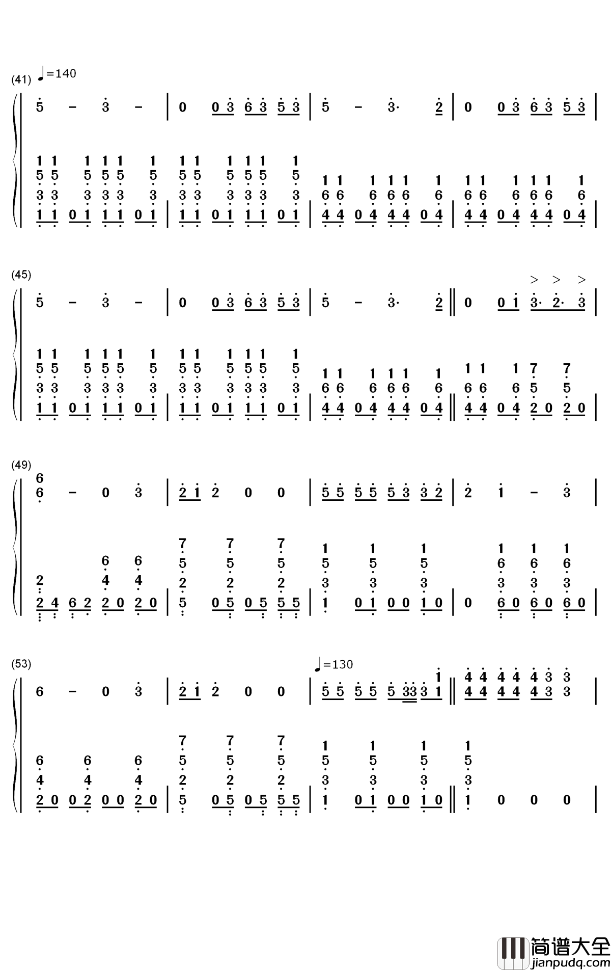 抖音最火英语歌曲串烧钢琴简谱_数字双手_Various_Artists