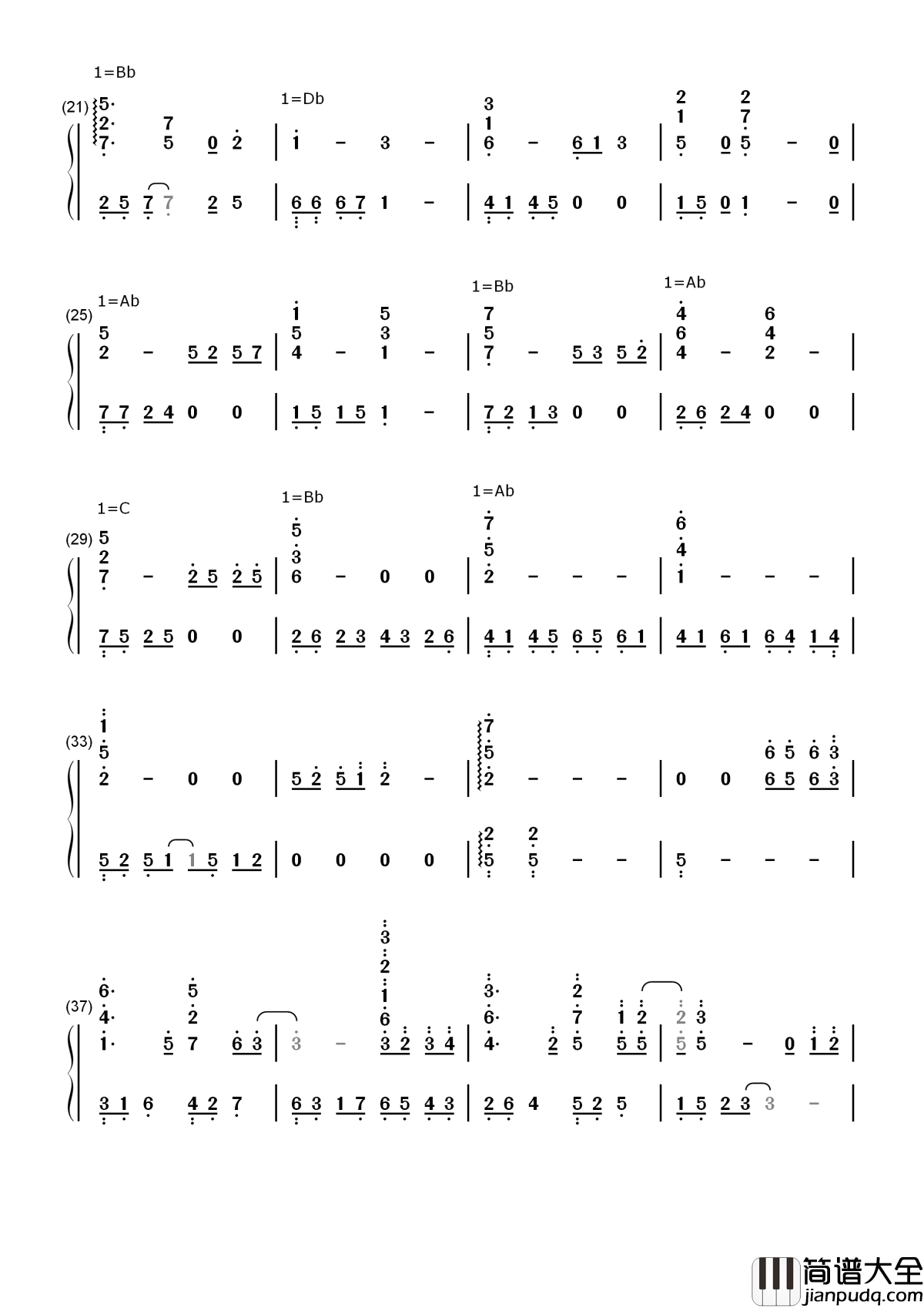 さよなら君の声钢琴简谱_数字双手_美郷あき