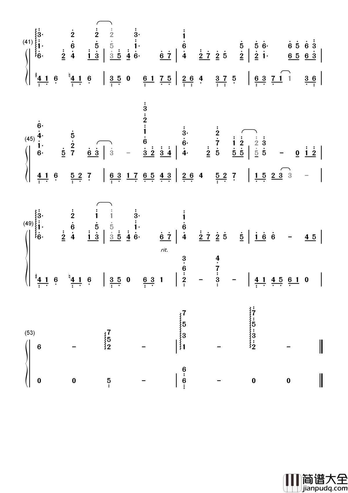 さよなら君の声钢琴简谱_数字双手_美郷あき