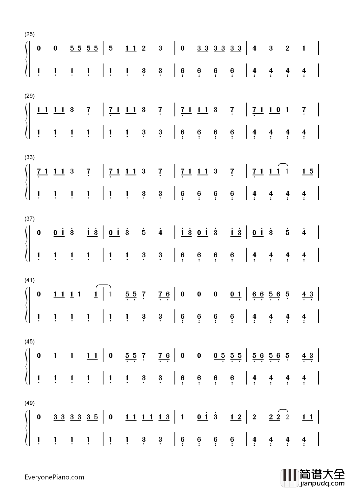 Nobody_but_You钢琴简谱_数字双手_Blake_Shelton_Gwen_Stefani