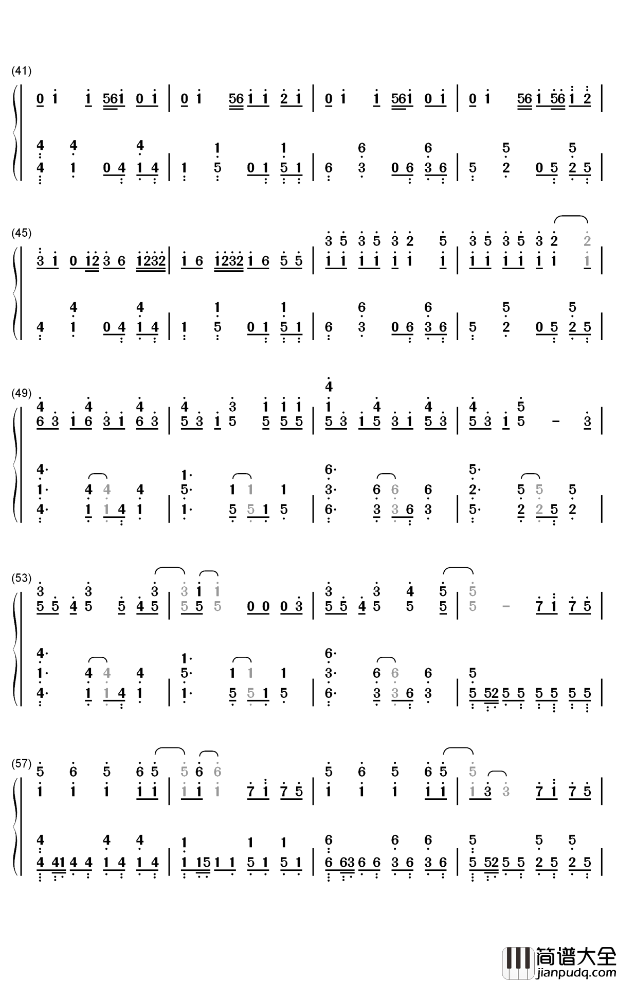 Eight钢琴简谱_数字双手_IU_Suga