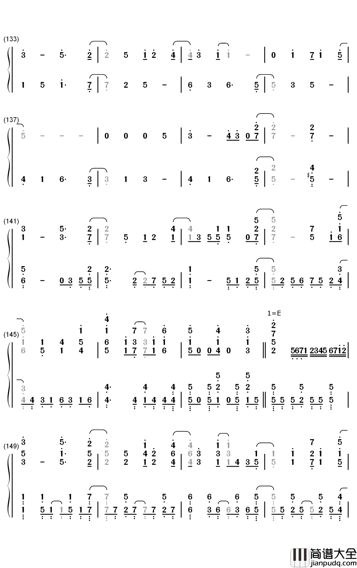 Hero_too钢琴简谱_数字双手_Chrissy_Costanza