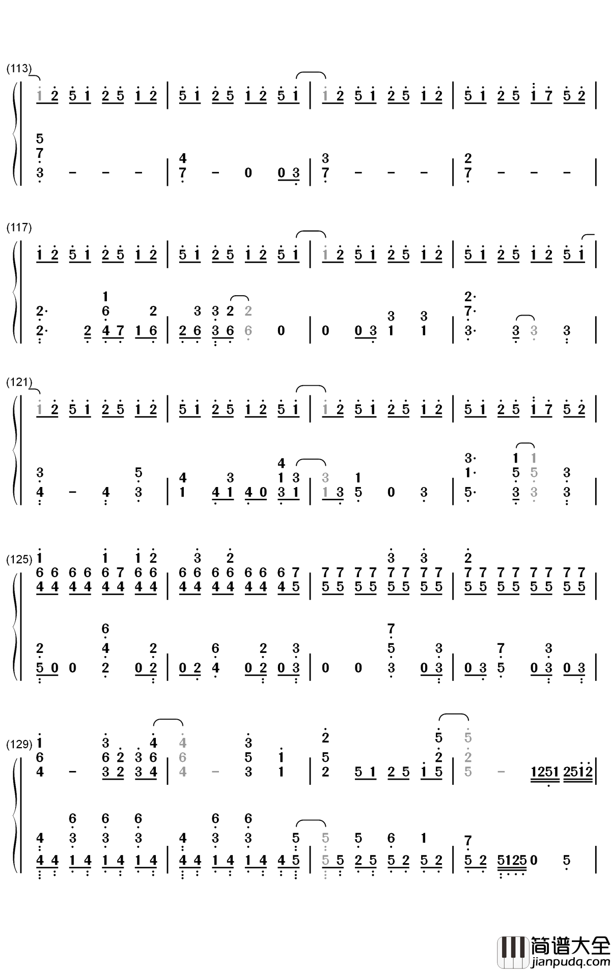 Hero_too钢琴简谱_数字双手_Chrissy_Costanza