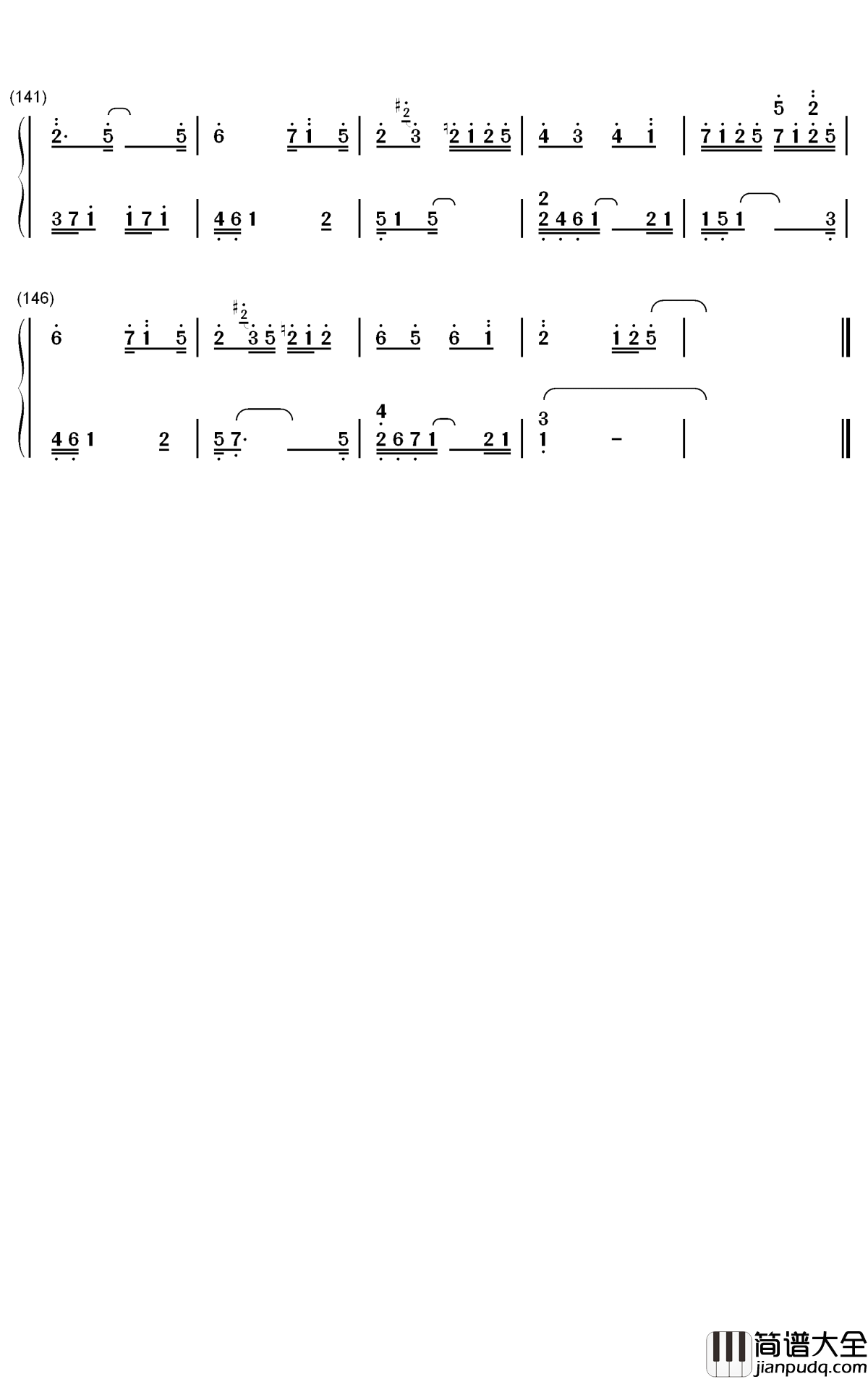 半世游钢琴简谱_数字双手_伦桑_奇然_小魂_小曲儿