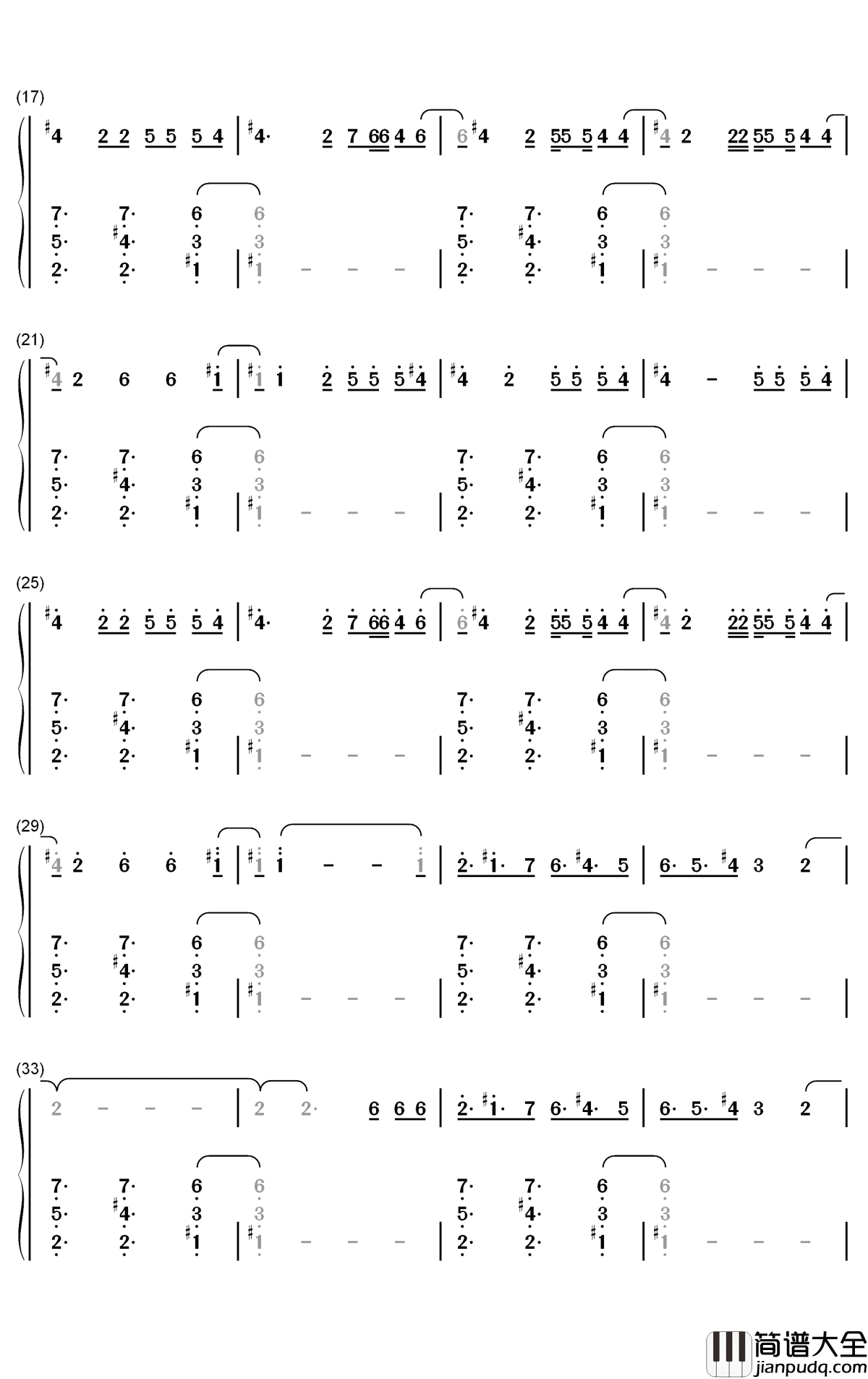 Daisies钢琴简谱_数字双手_Katy_Perry