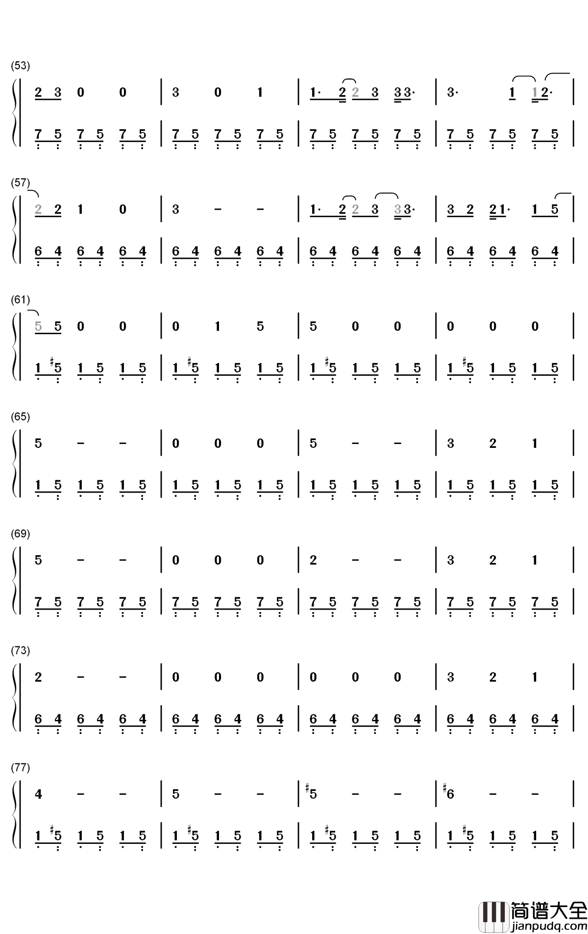 Gimme_Love钢琴简谱_数字双手_Joji