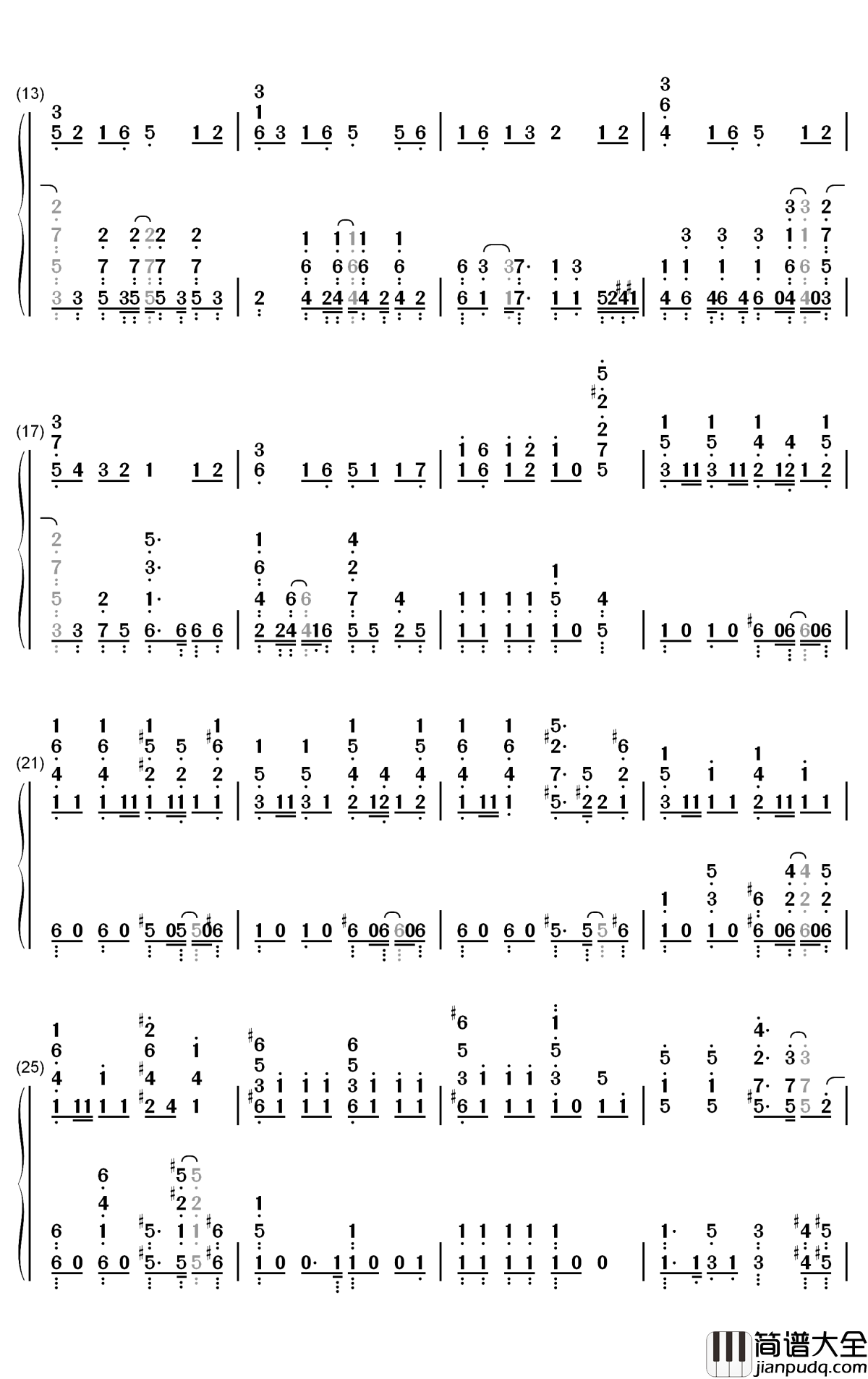 More_One_Night钢琴简谱_数字双手_水濑祈_久保由利香