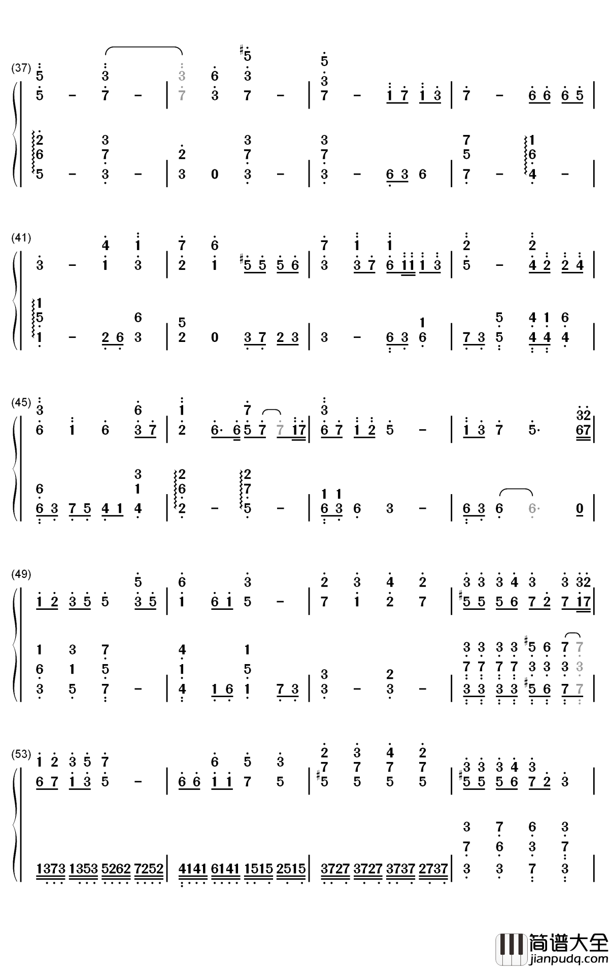 寻光钢琴简谱_数字双手_郑云龙