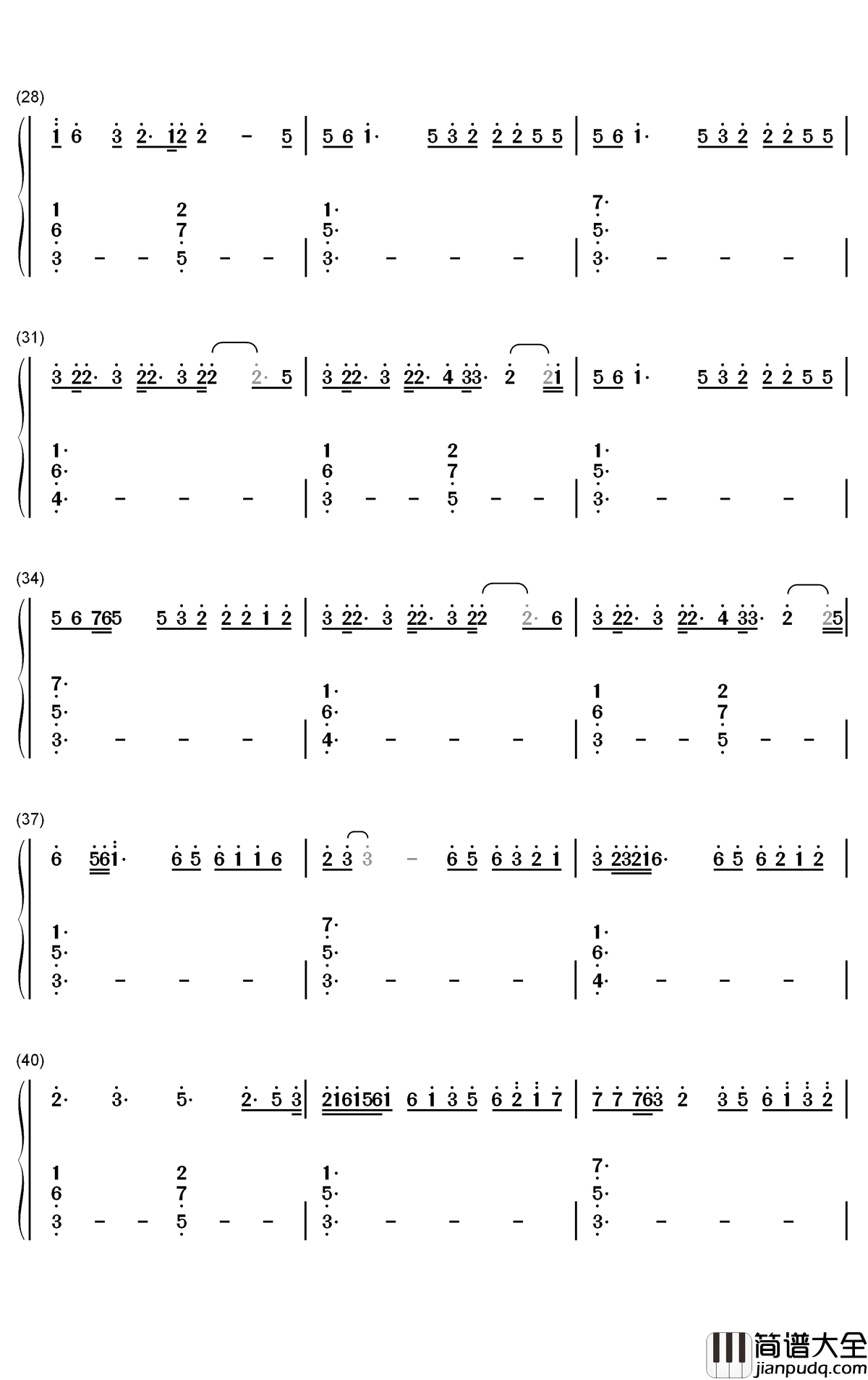 Stuck_with_U钢琴简谱_数字双手_Ariana_Grande_Justin_Bieber