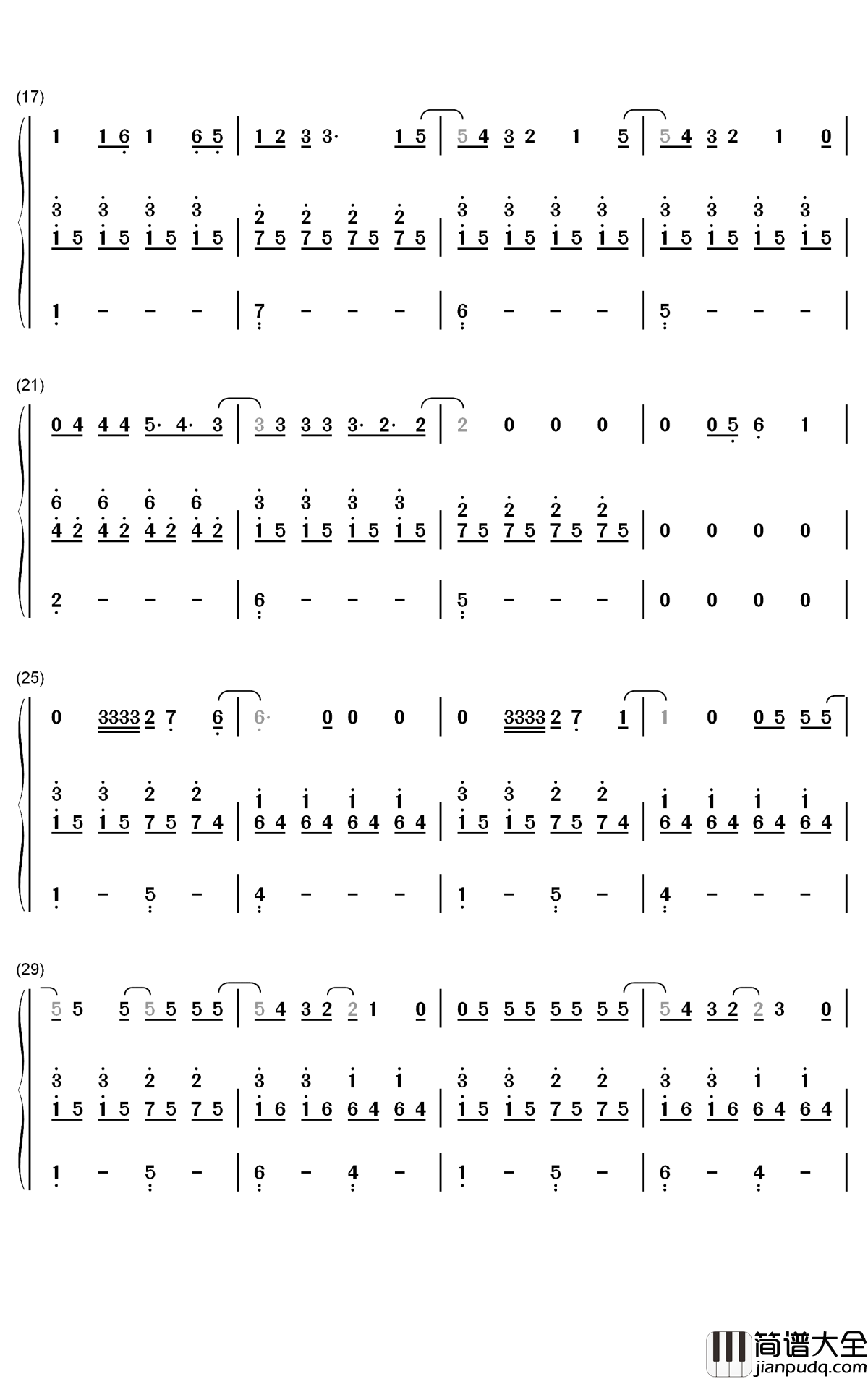 Put_A_Little_Love_On_Me钢琴简谱_数字双手_Niall_Horan