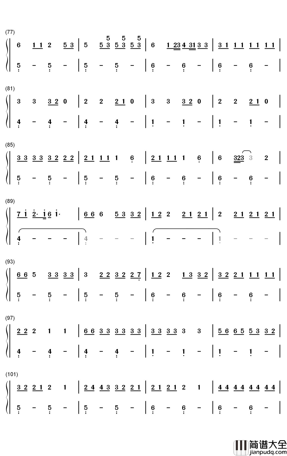 Toosie_Slide钢琴简谱_数字双手_Drake