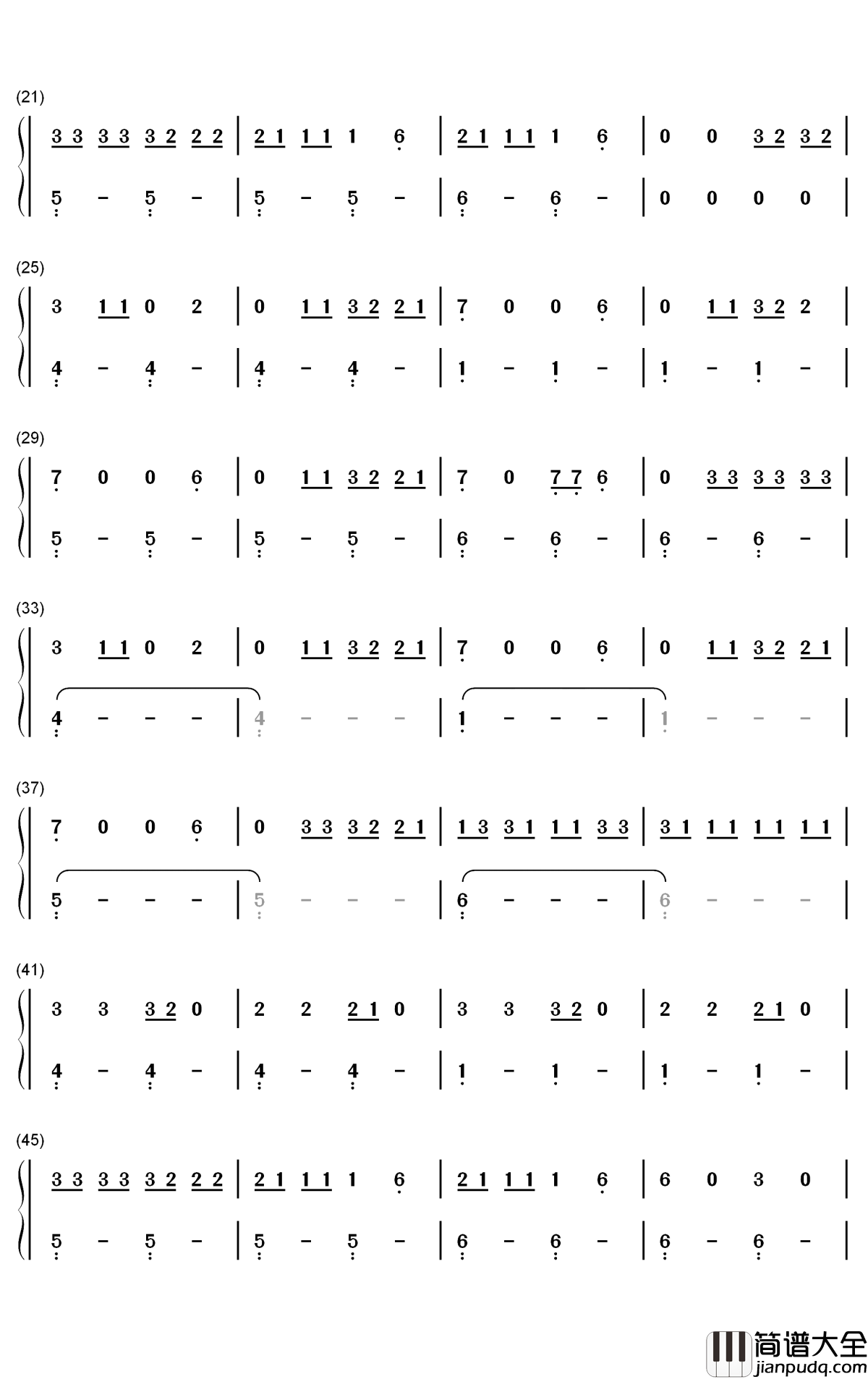 Toosie_Slide钢琴简谱_数字双手_Drake