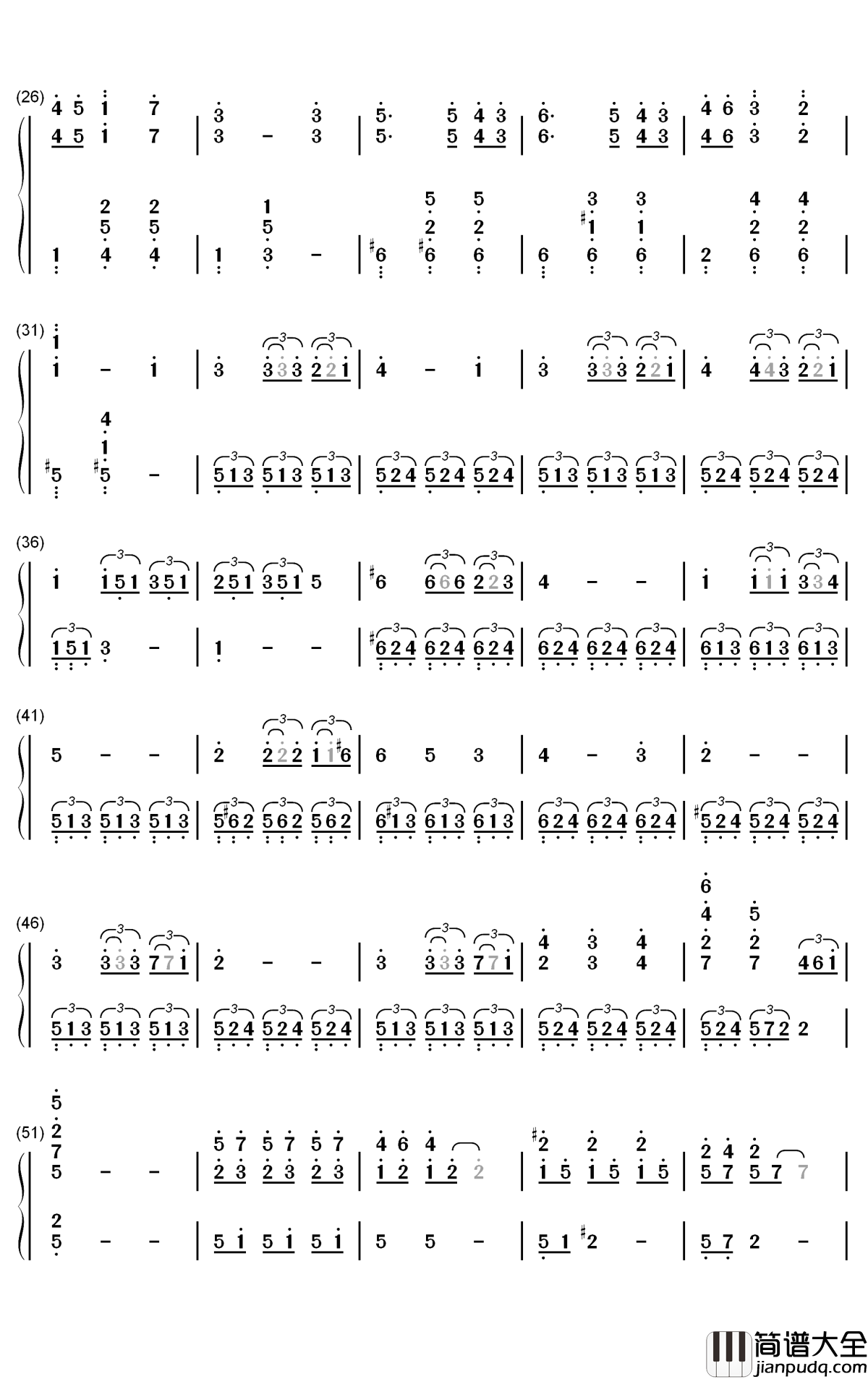 The_Song_for_My_Brother钢琴简谱_数字双手_南惠胜_高恩静