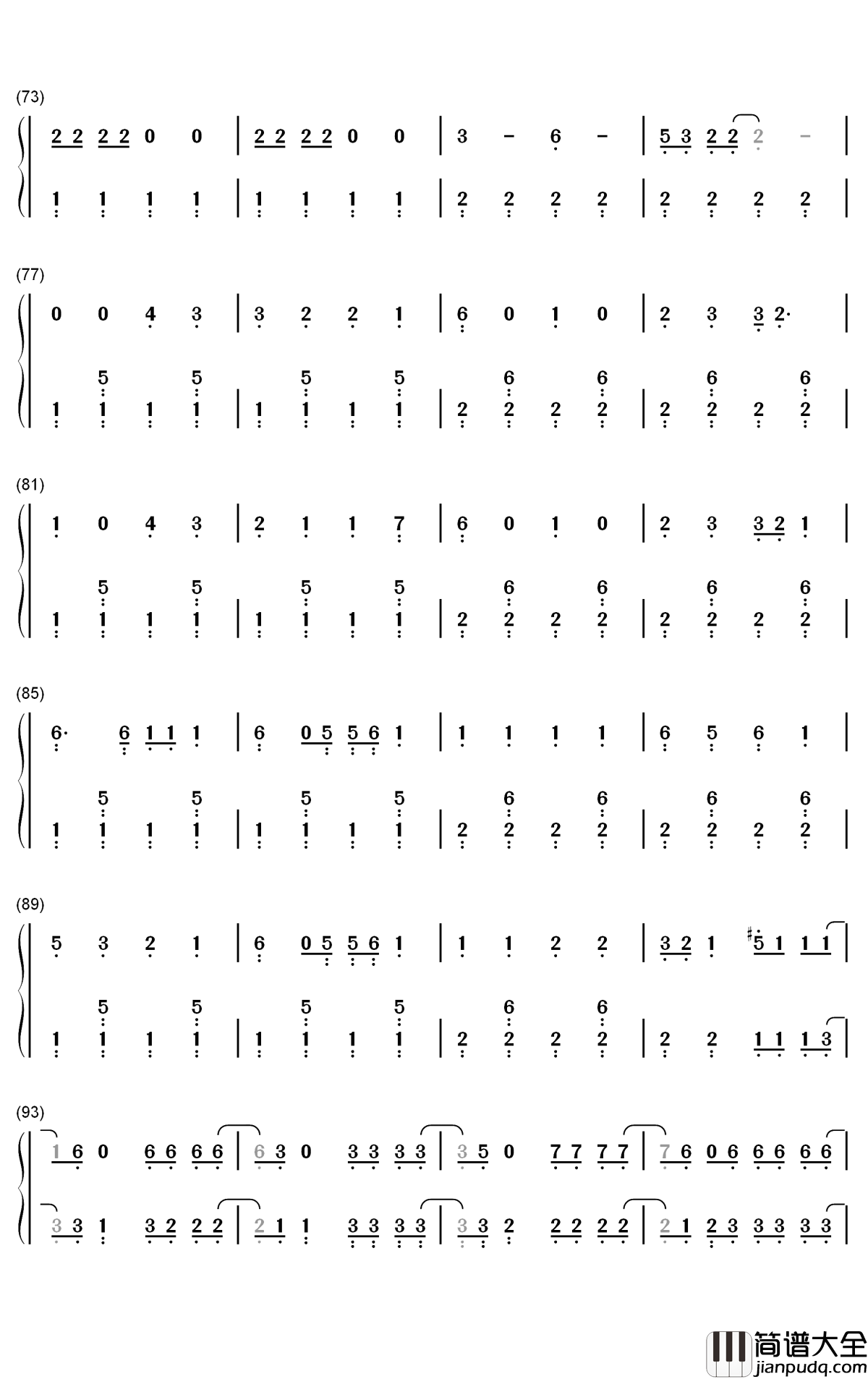 Supalonely钢琴简谱_数字双手_Benee_Gus_Dapperton