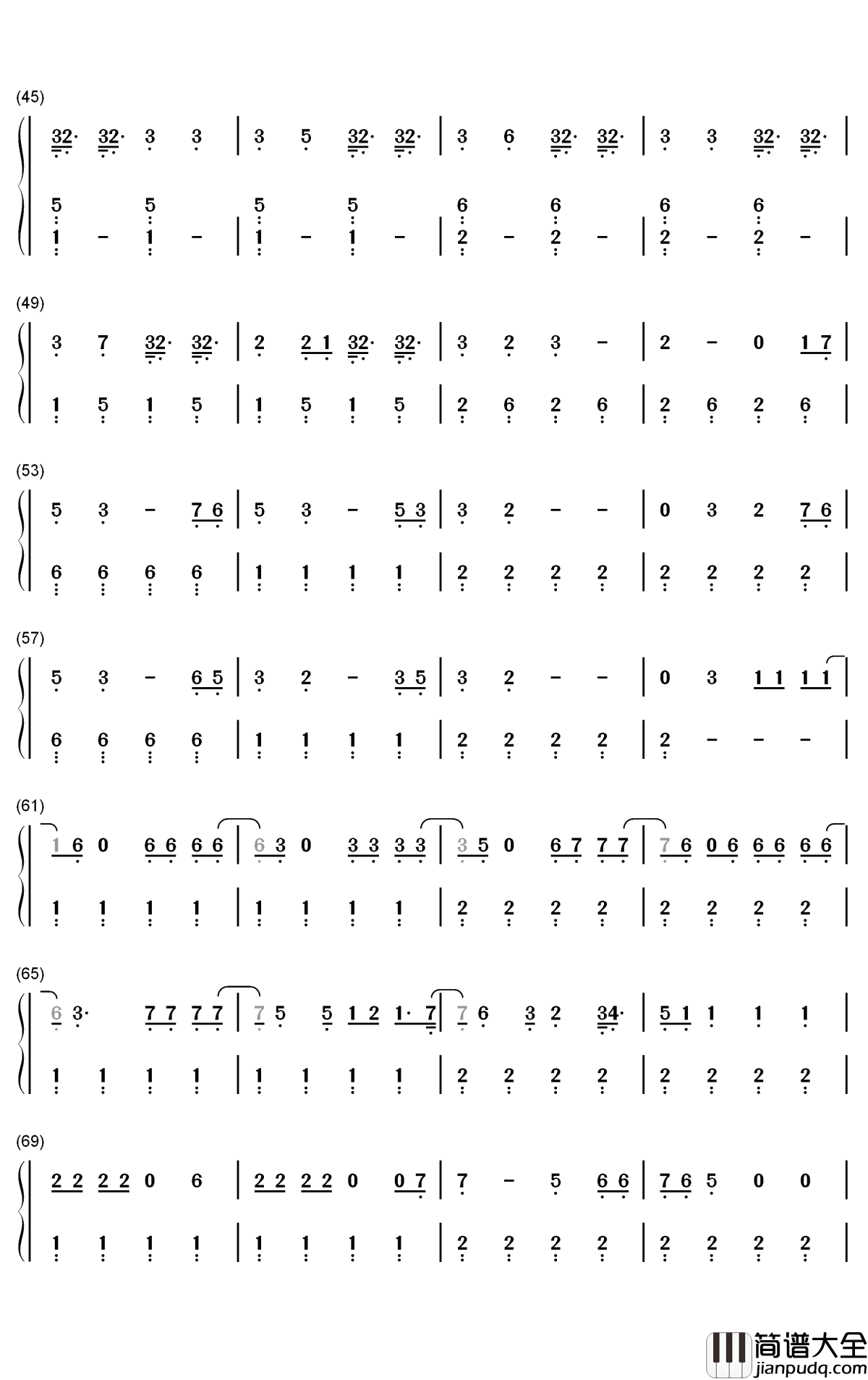 Supalonely钢琴简谱_数字双手_Benee_Gus_Dapperton