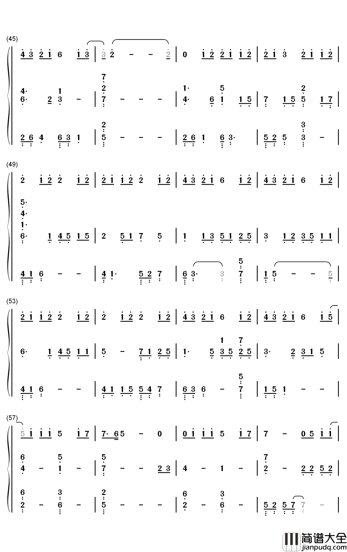 Ocean简谱_Lady_Antebellum歌曲_数字双手曲谱