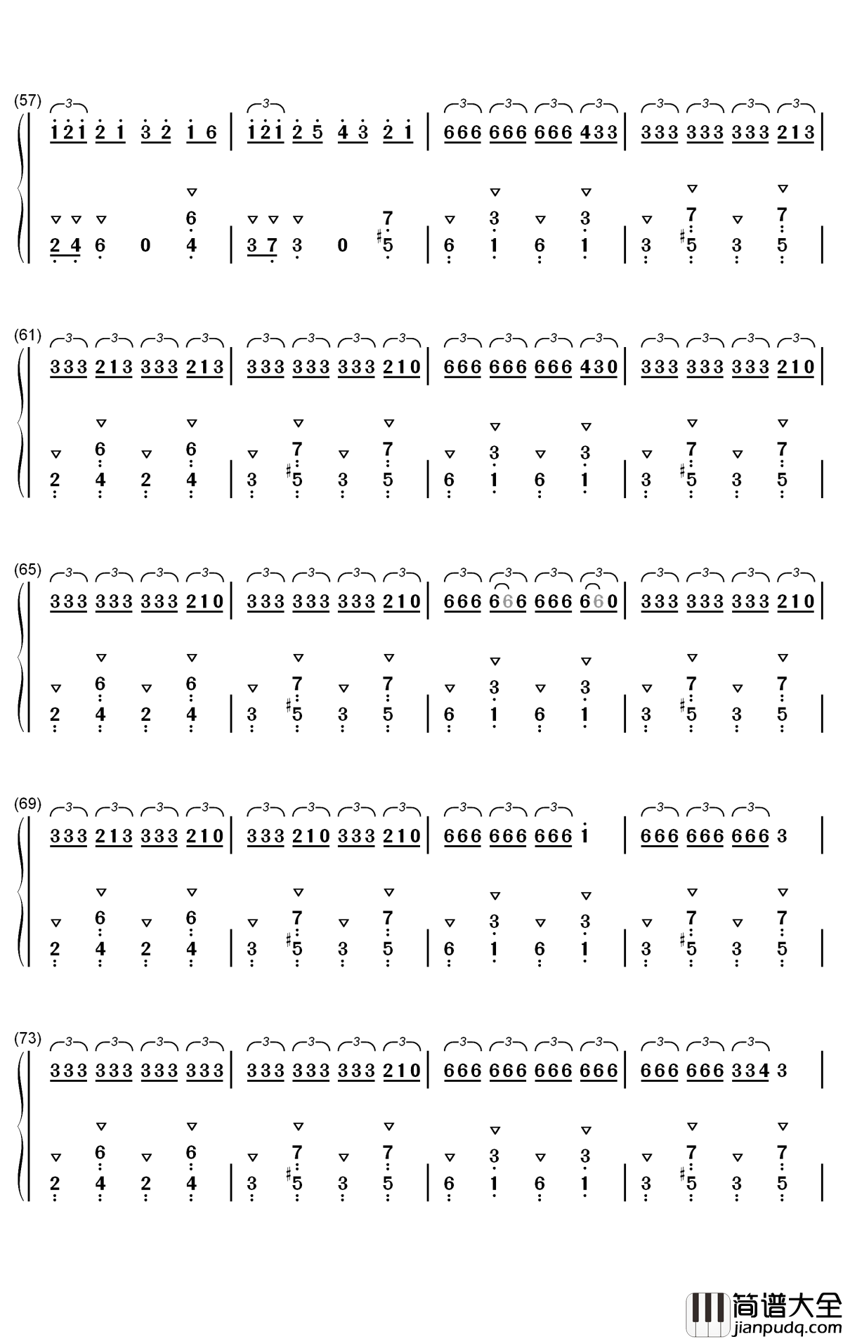 Copy_Cat钢琴简谱_Melanie_Martinez_Tierra_Whack歌曲_数字双手曲谱