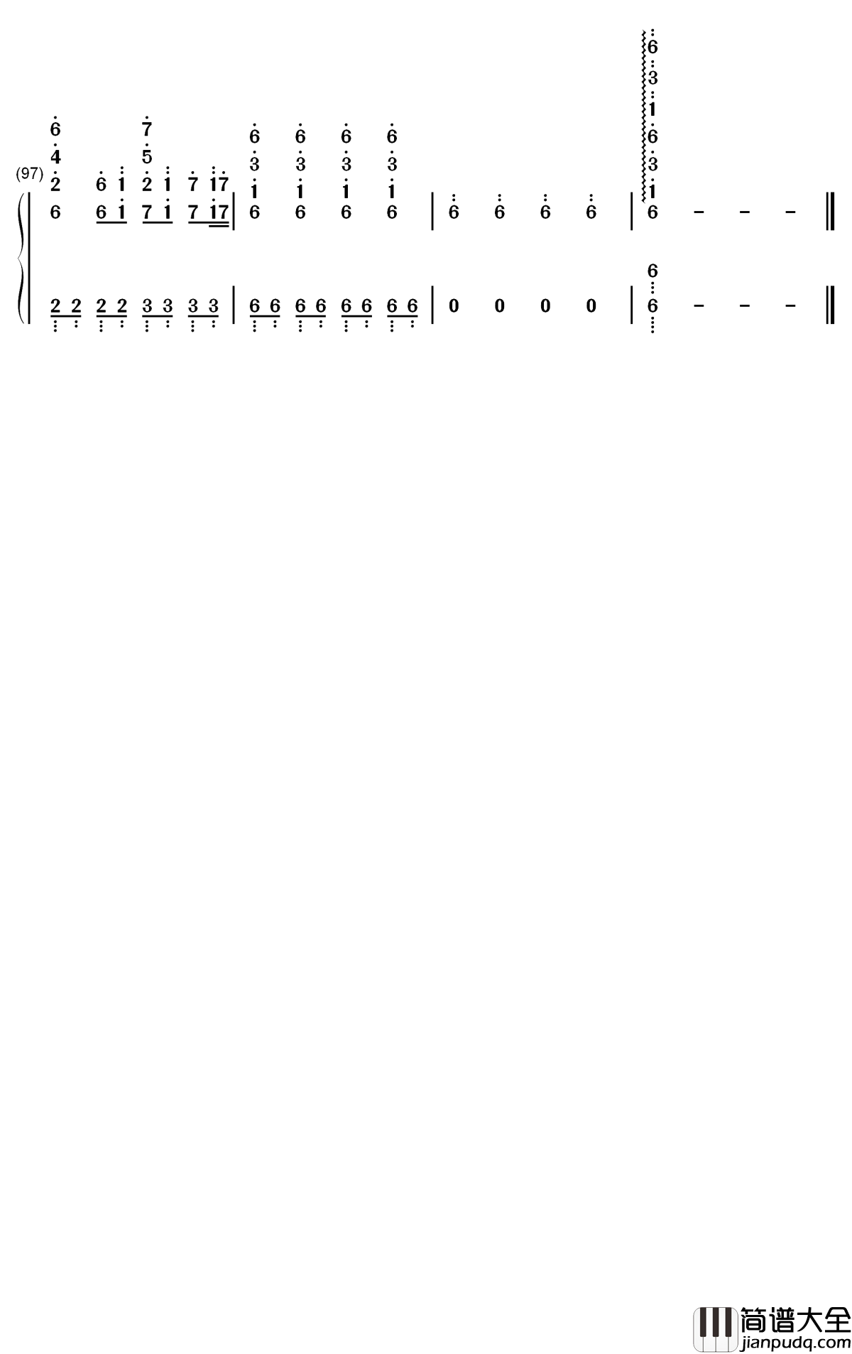 Autumn简谱_LJY歌曲_数字双手曲谱