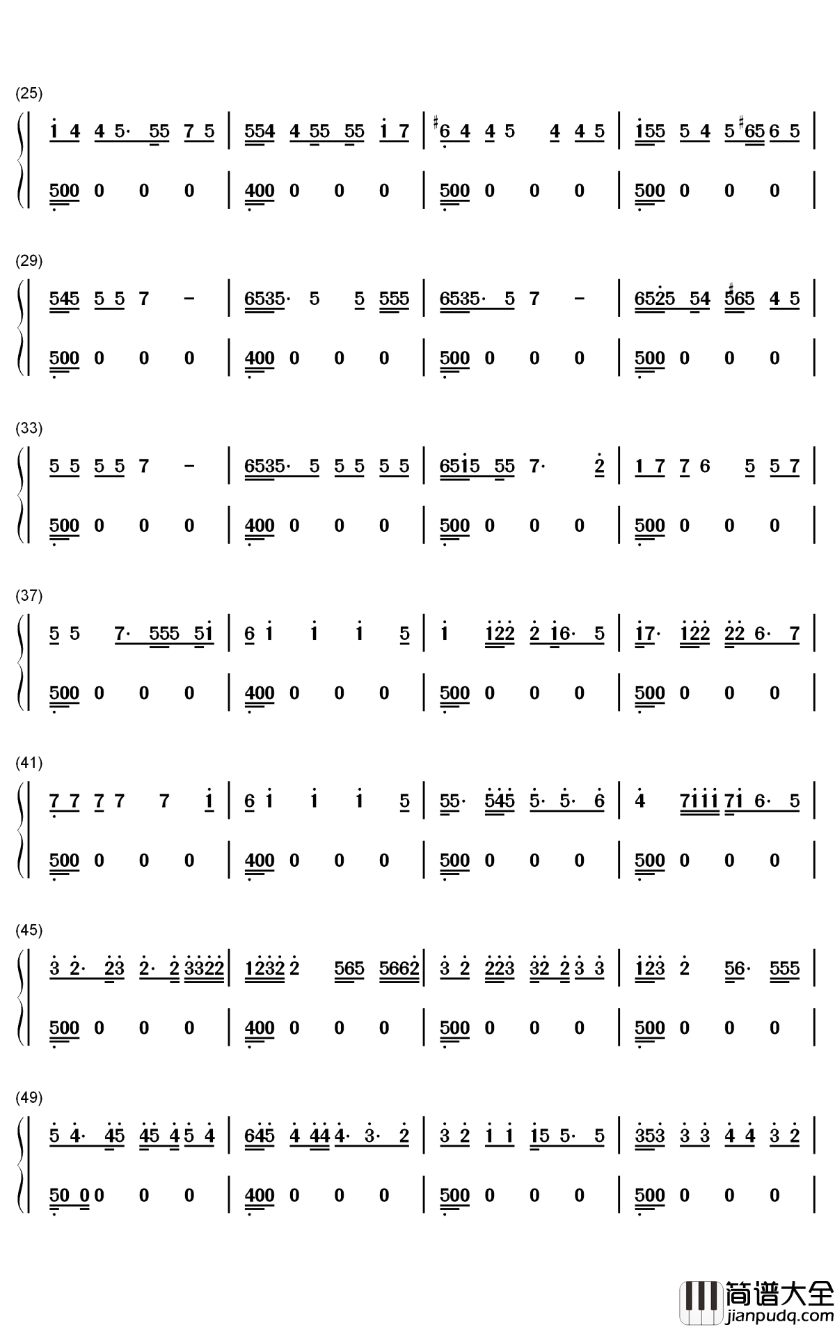 Stupid_Love钢琴简谱_数字双手_Lady_Gaga