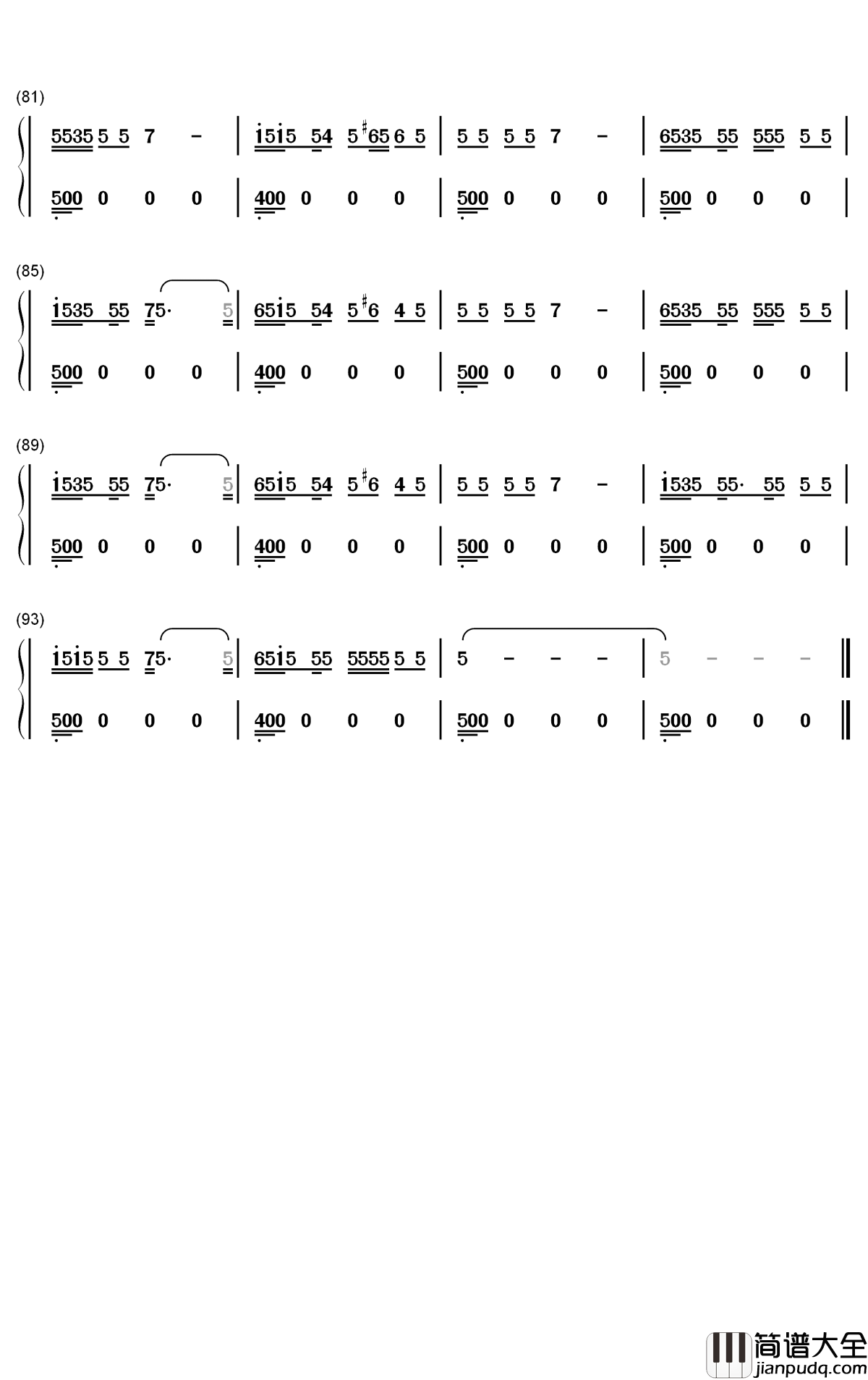 Stupid_Love钢琴简谱_数字双手_Lady_Gaga