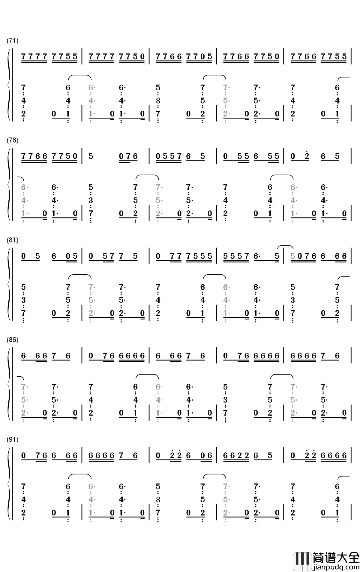 Noticed钢琴简谱_数字双手_Lil_Mosey