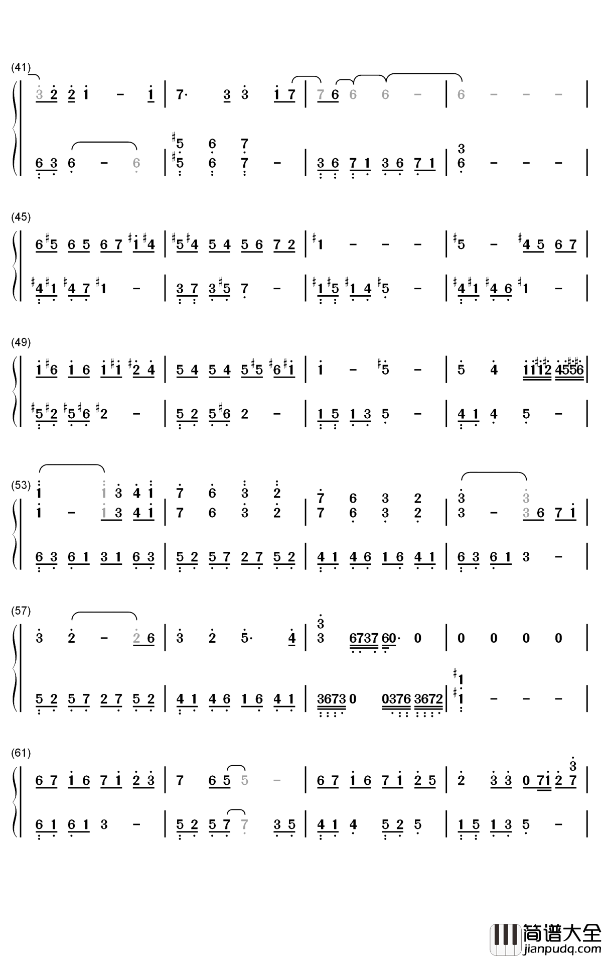昙花一现雨及时钢琴简谱_数字双手_周深_郑云龙