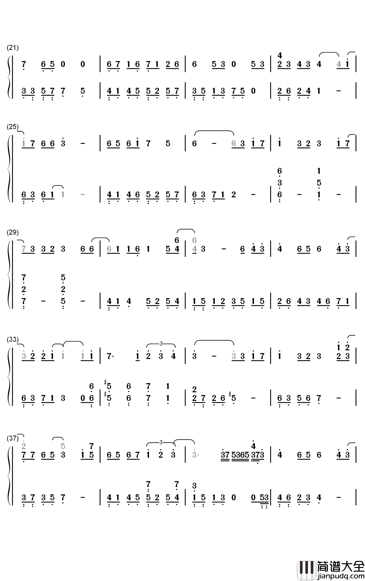 昙花一现雨及时钢琴简谱_数字双手_周深_郑云龙