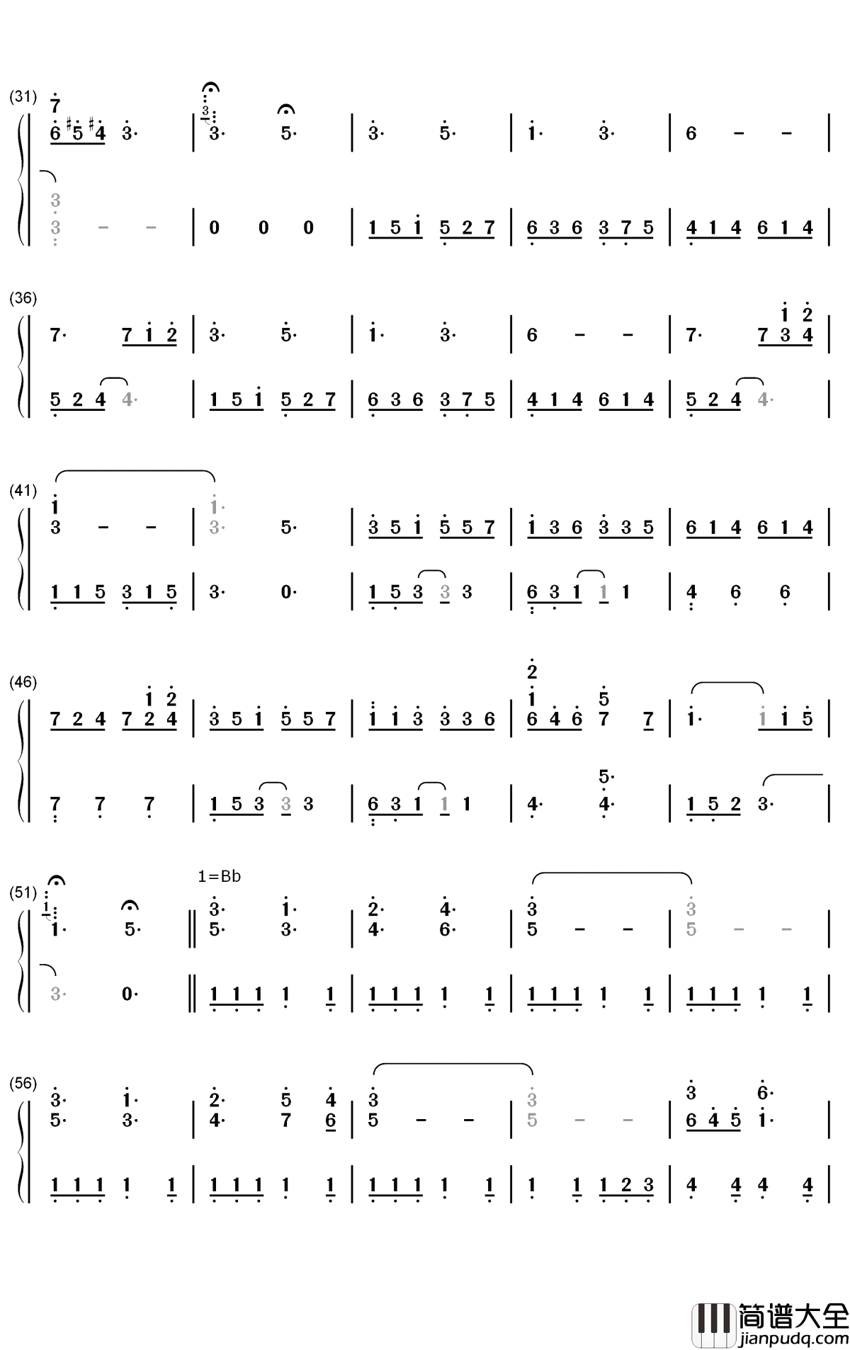 苏醒钢琴简谱_数字双手_林海