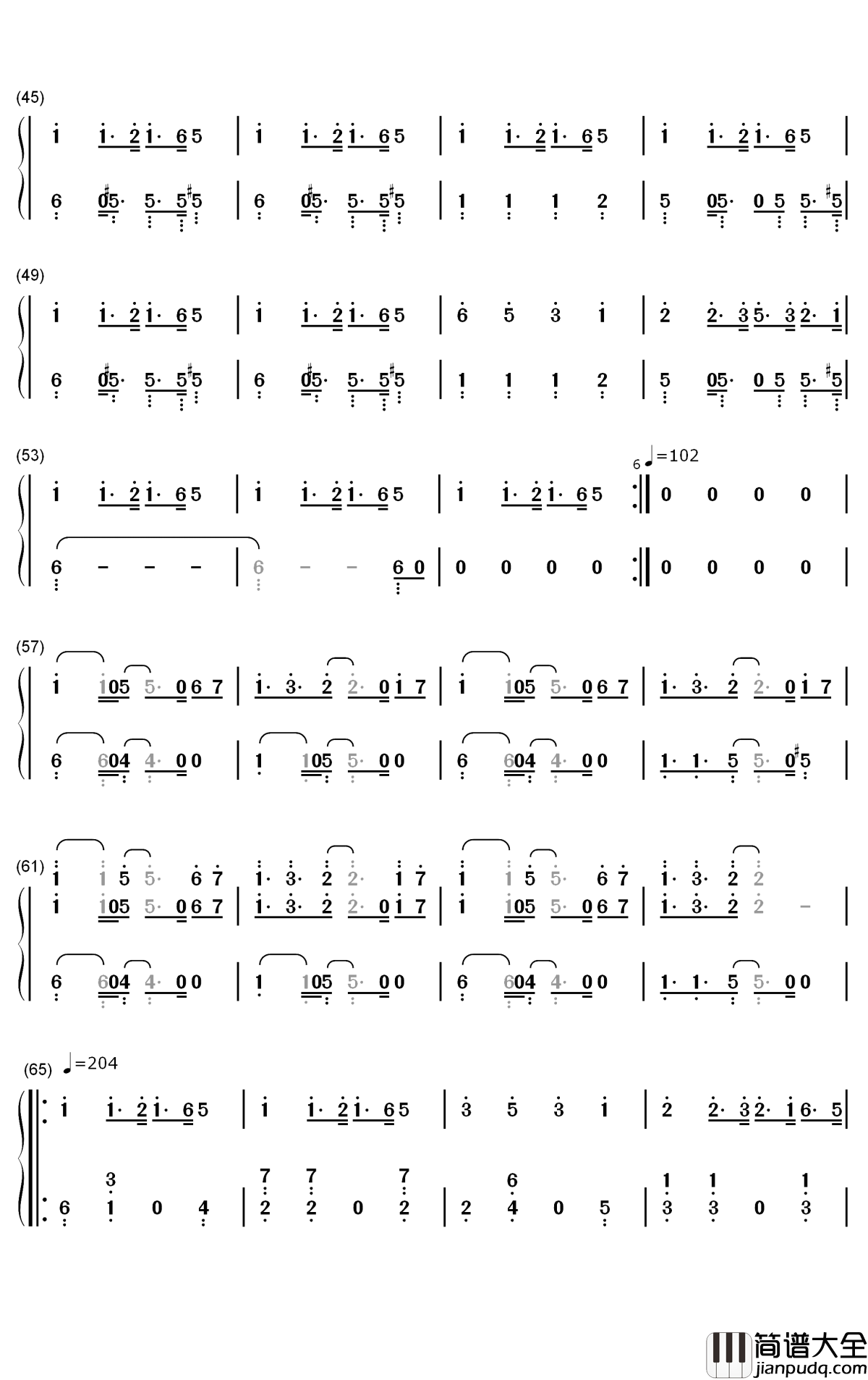 Windfall钢琴简谱_数字双手_TheFatRat