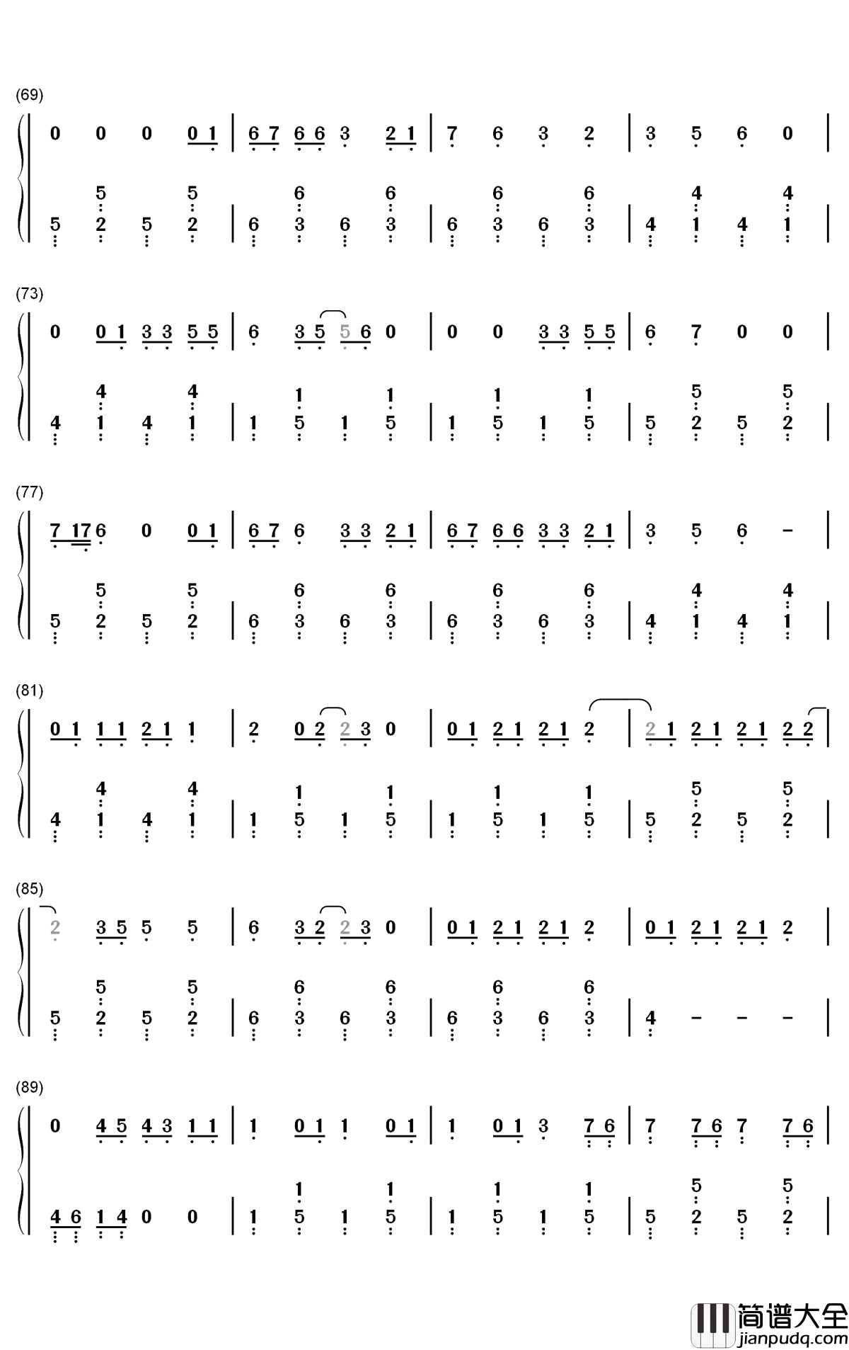 Whiskey_Glasses钢琴简谱_数字双手_Morgan_Wallen