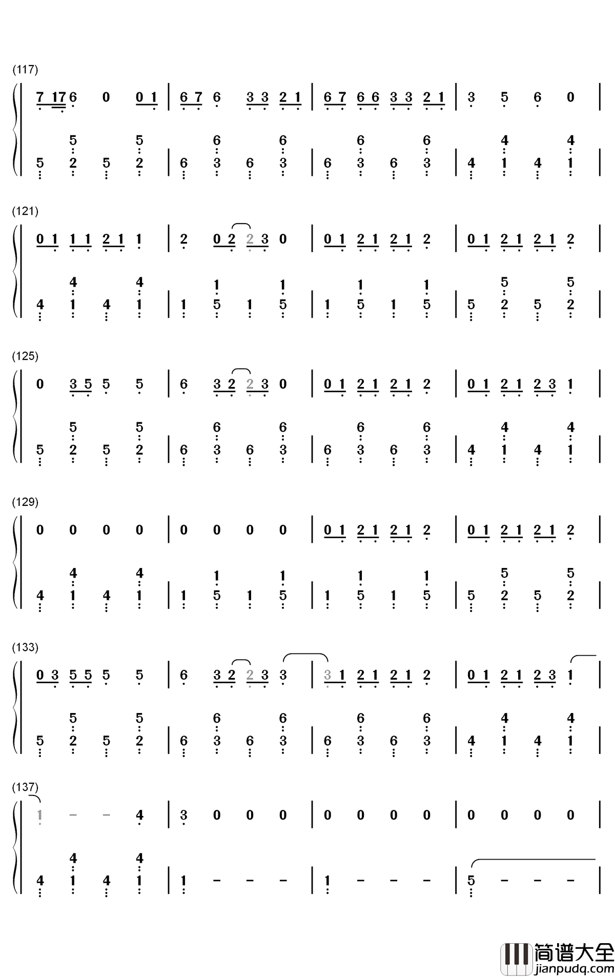 Whiskey_Glasses钢琴简谱_数字双手_Morgan_Wallen
