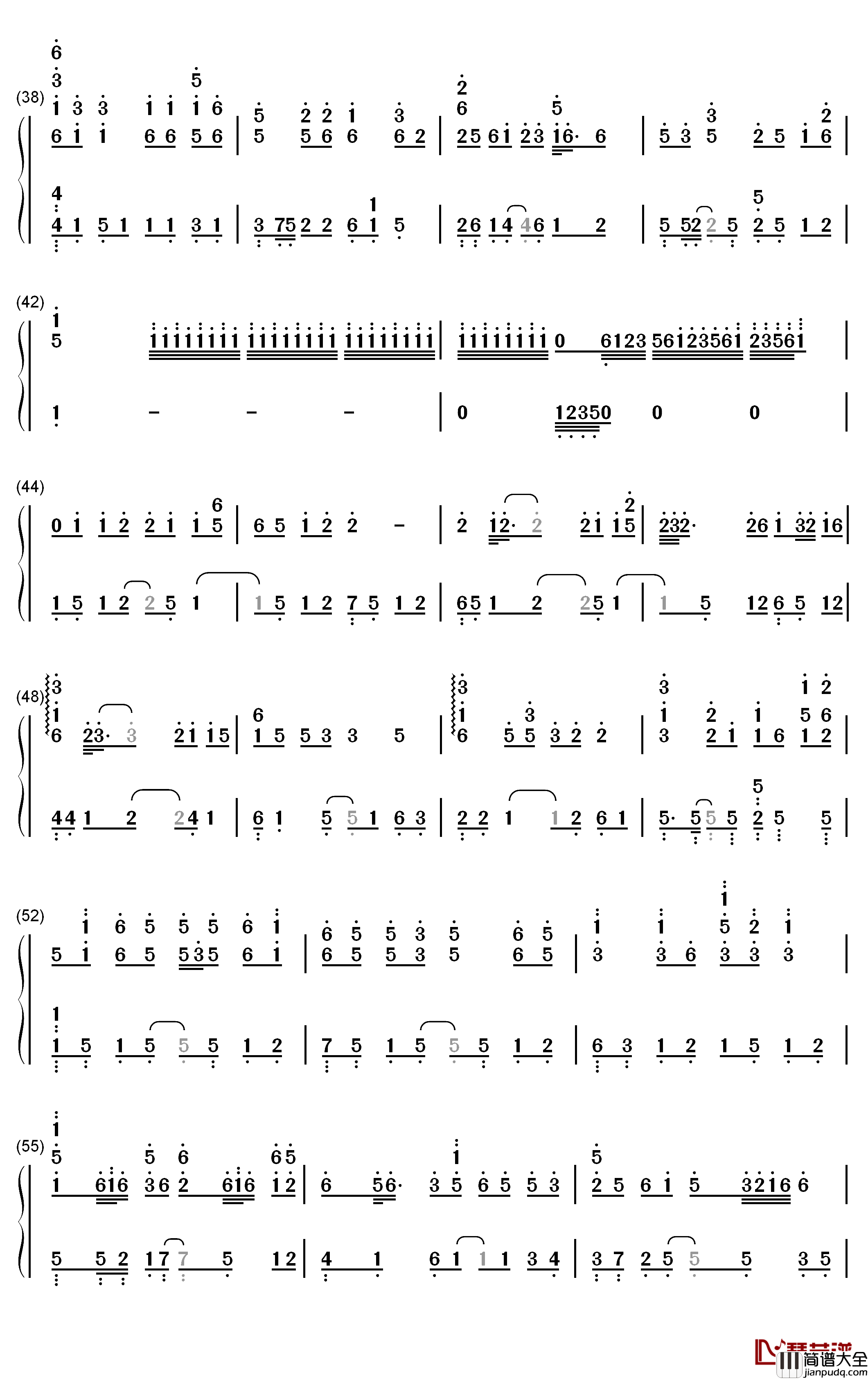 苏幕遮钢琴简谱_数字双手_张晓棠