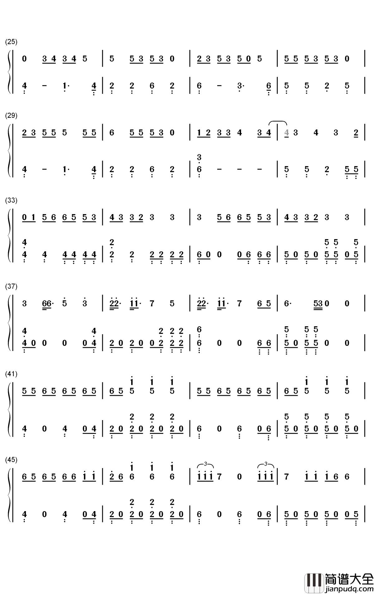 Black_Swan钢琴简谱_数字双手_防弹少年团