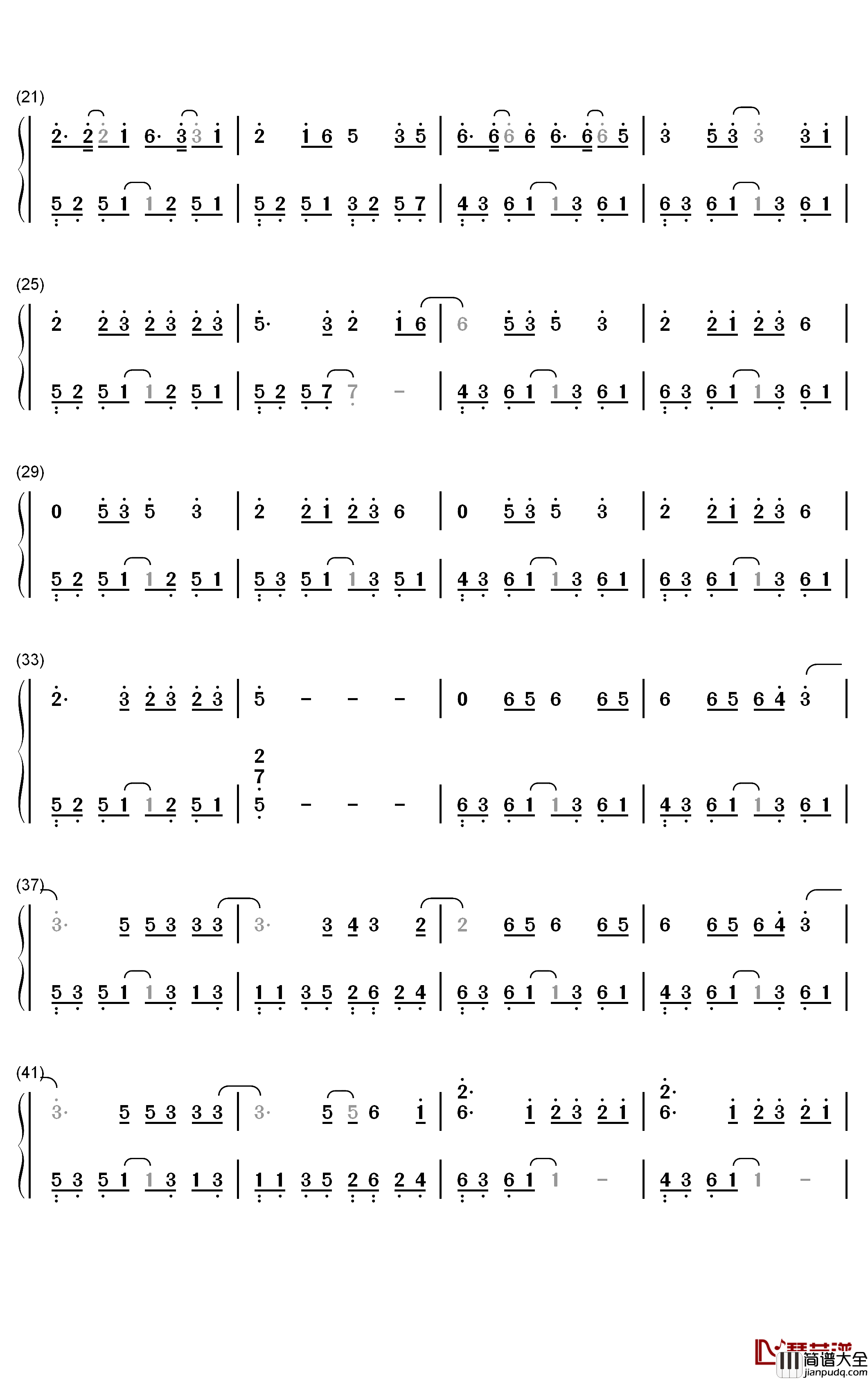 Dream_It_Possible钢琴简谱_数字双手_Delacey