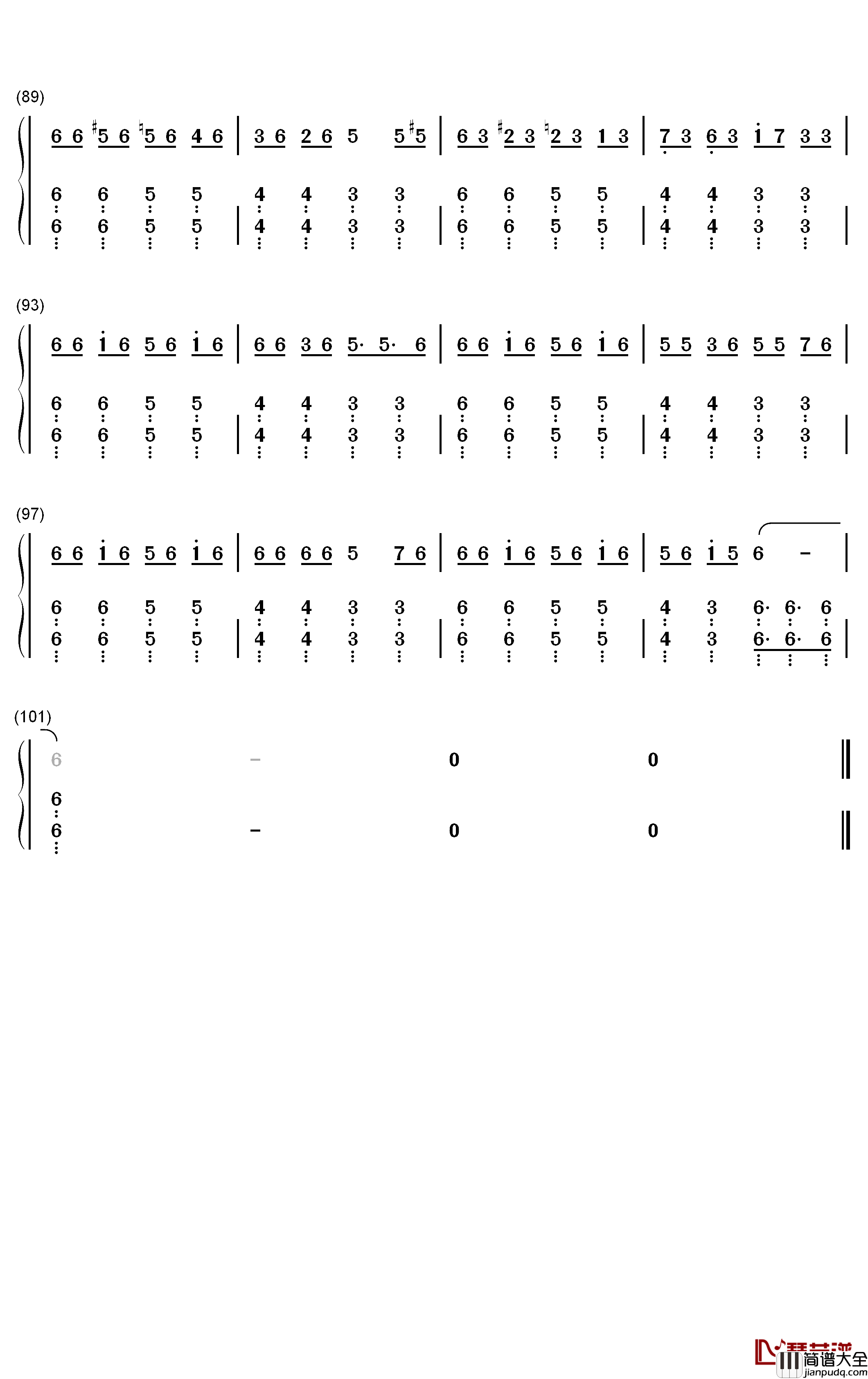 达拉崩吧钢琴简谱_数字双手_洛天依_言和
