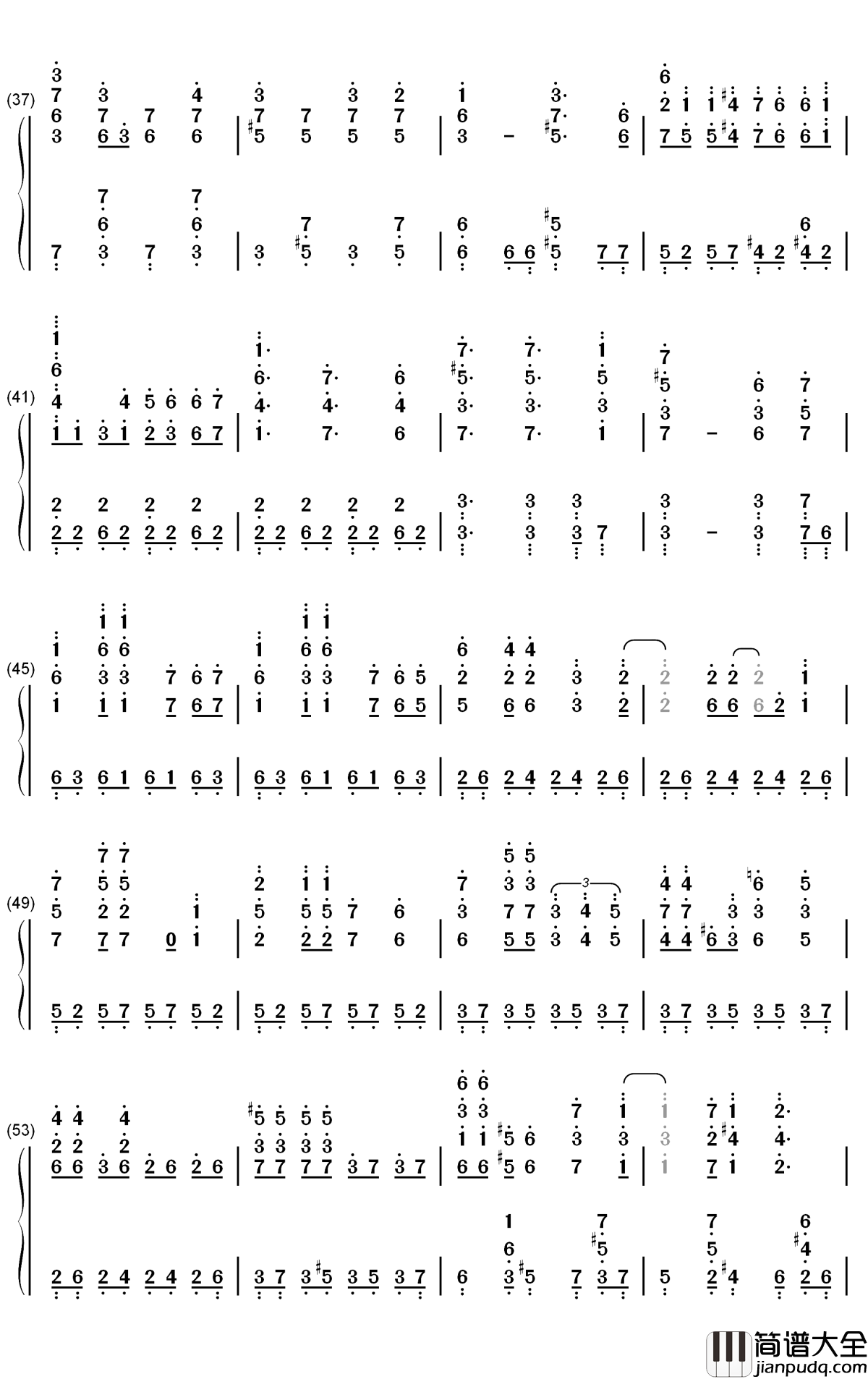 硝子の花園钢琴简谱_南条爱乃/楠田亚衣奈歌曲_数字双手曲谱