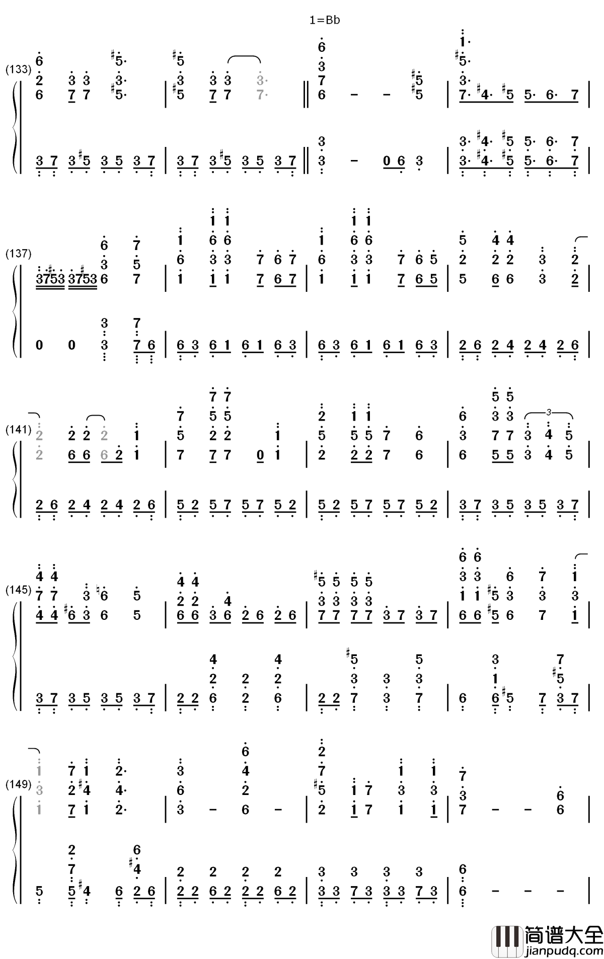 硝子の花園钢琴简谱_南条爱乃/楠田亚衣奈歌曲_数字双手曲谱