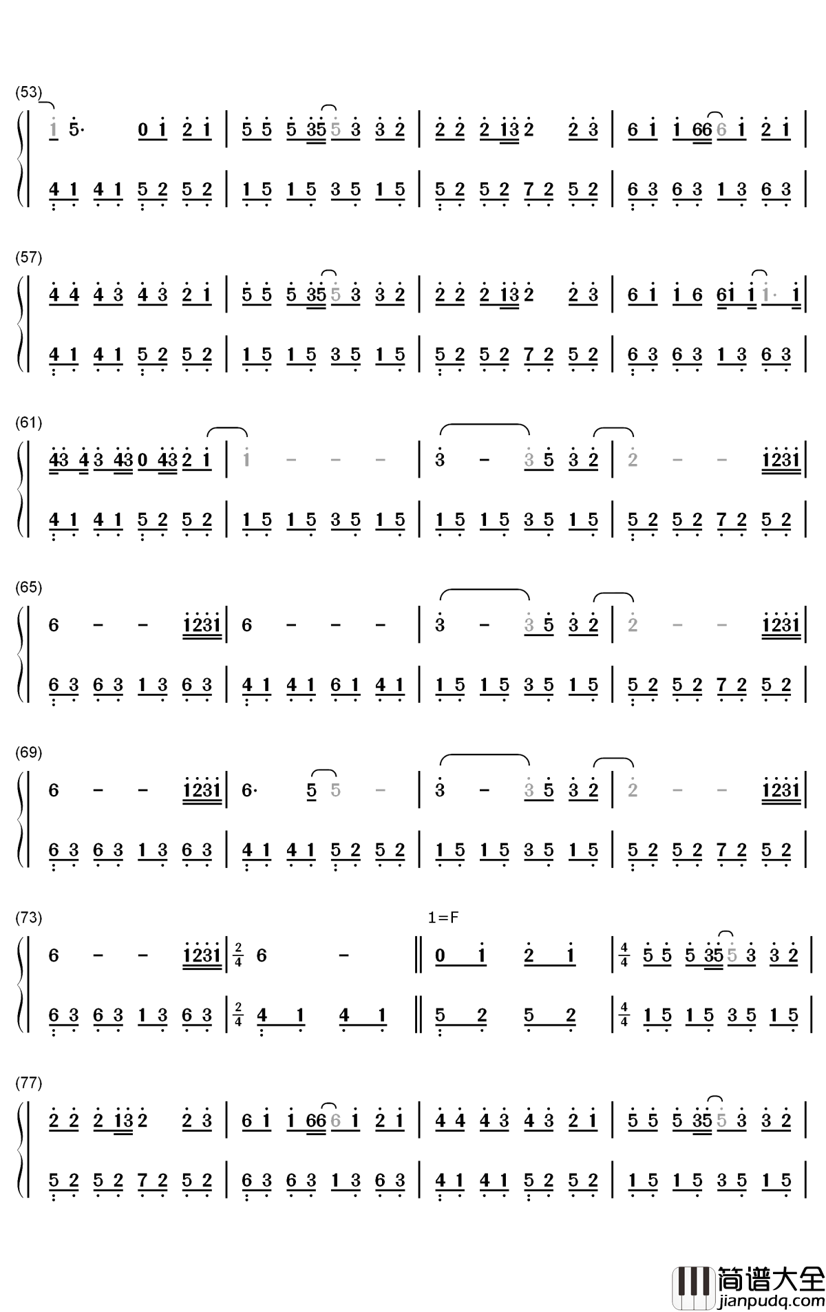 少年钢琴简谱_梦然歌曲_数字双手曲谱